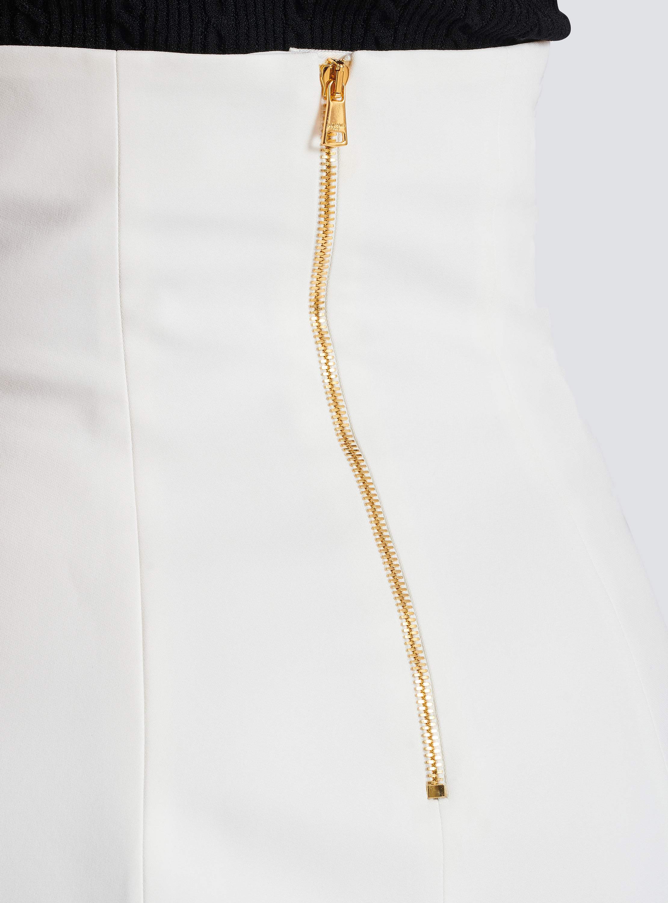【送料&関税込】Balmain Draped Skirt Double crepe tulip skirt with buttons white - Women | BALMAIN
