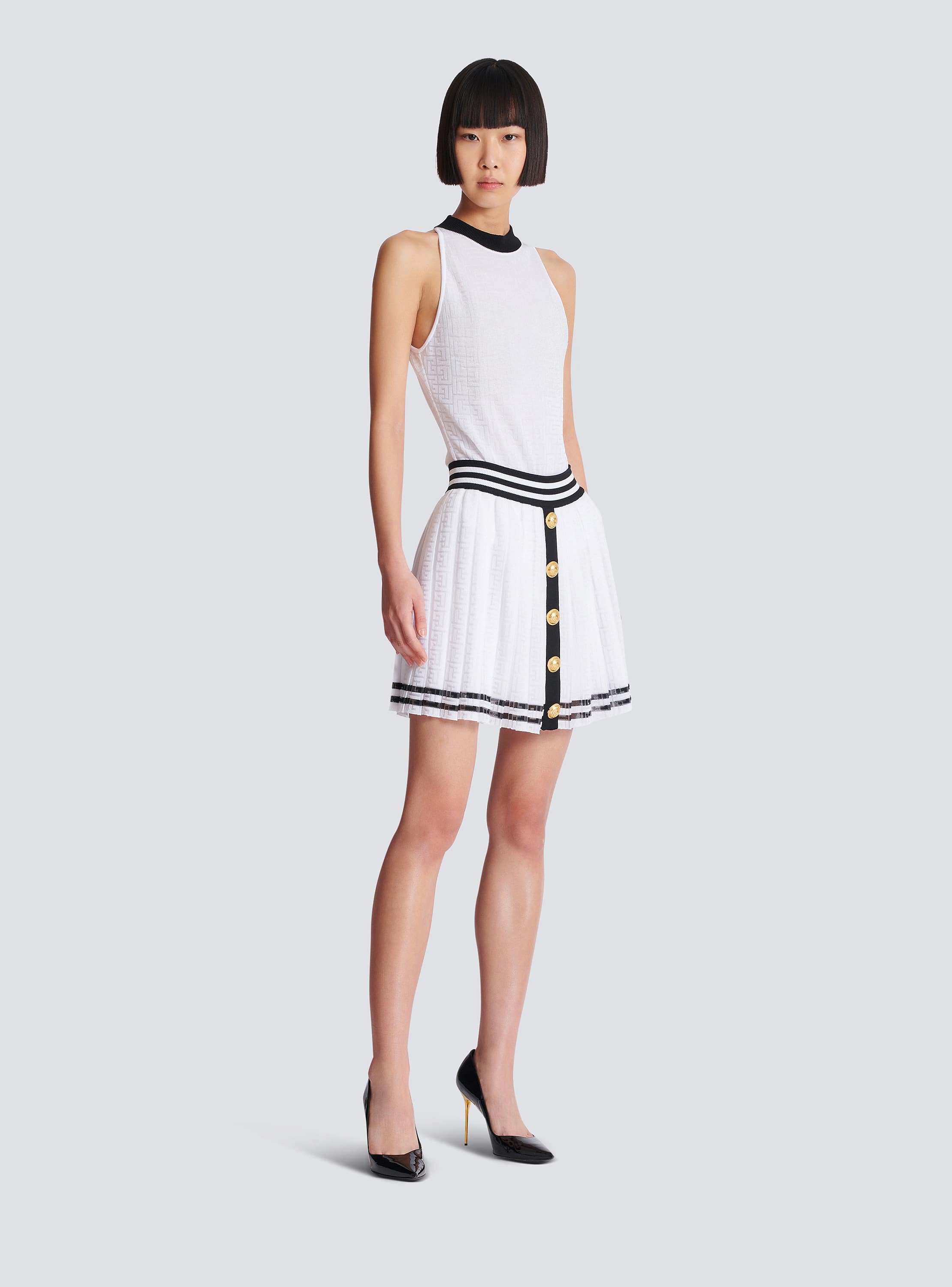 【送料&関税込】Balmain Knitted Skirt Knit skirt with buttons - Women | BALMAIN