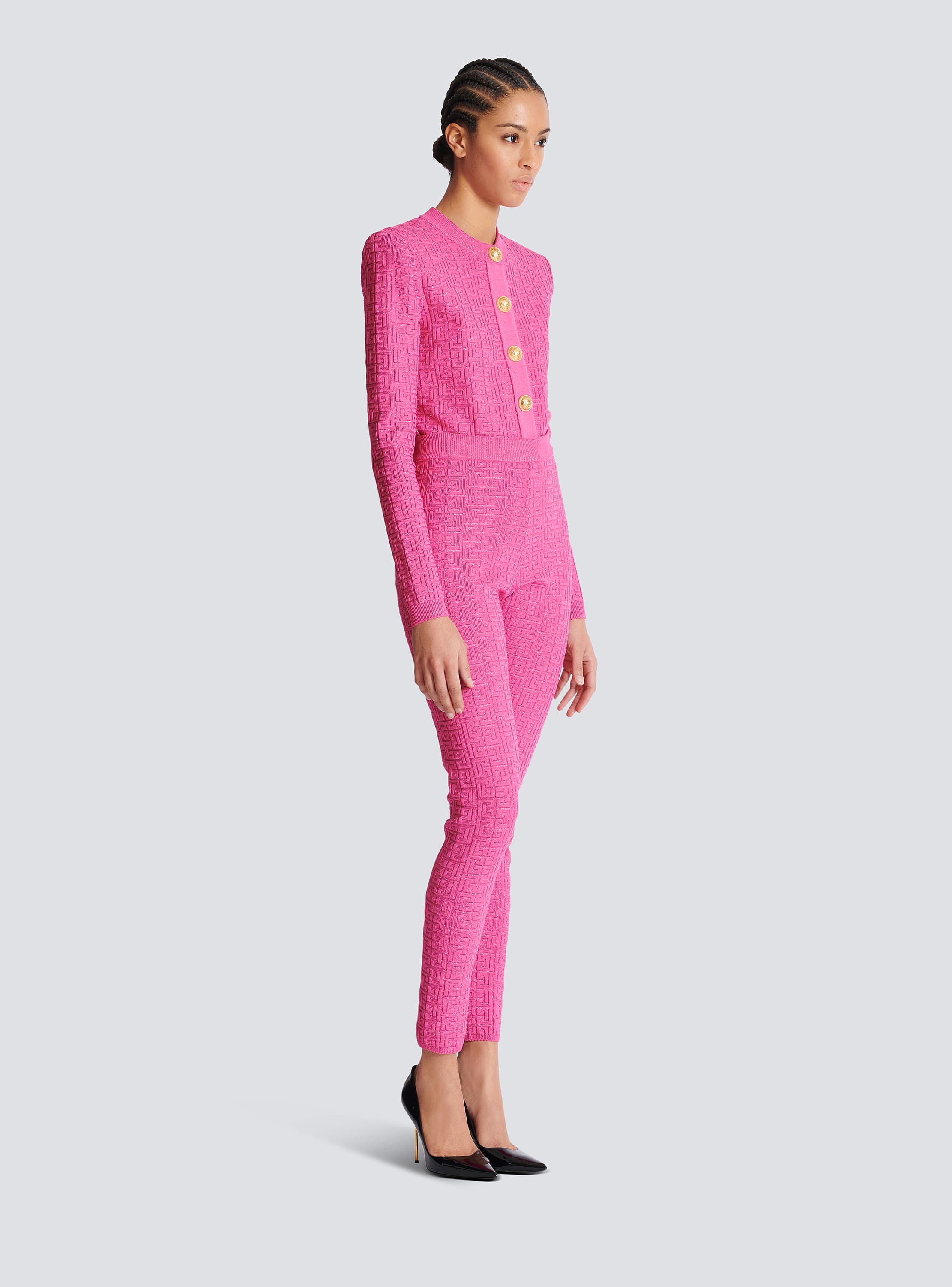 Knit leggings with monogram