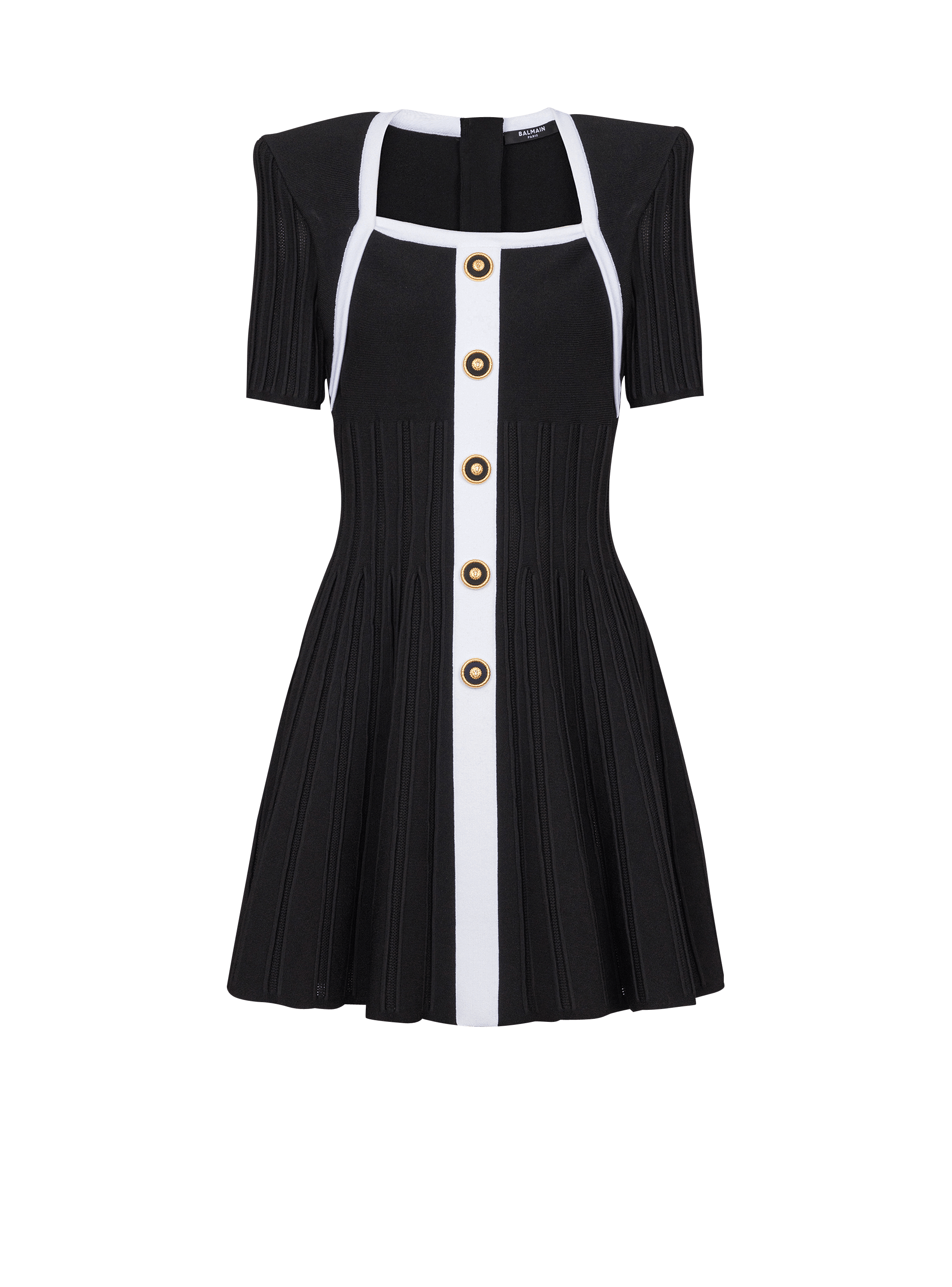 Two-tone A-line knit dress