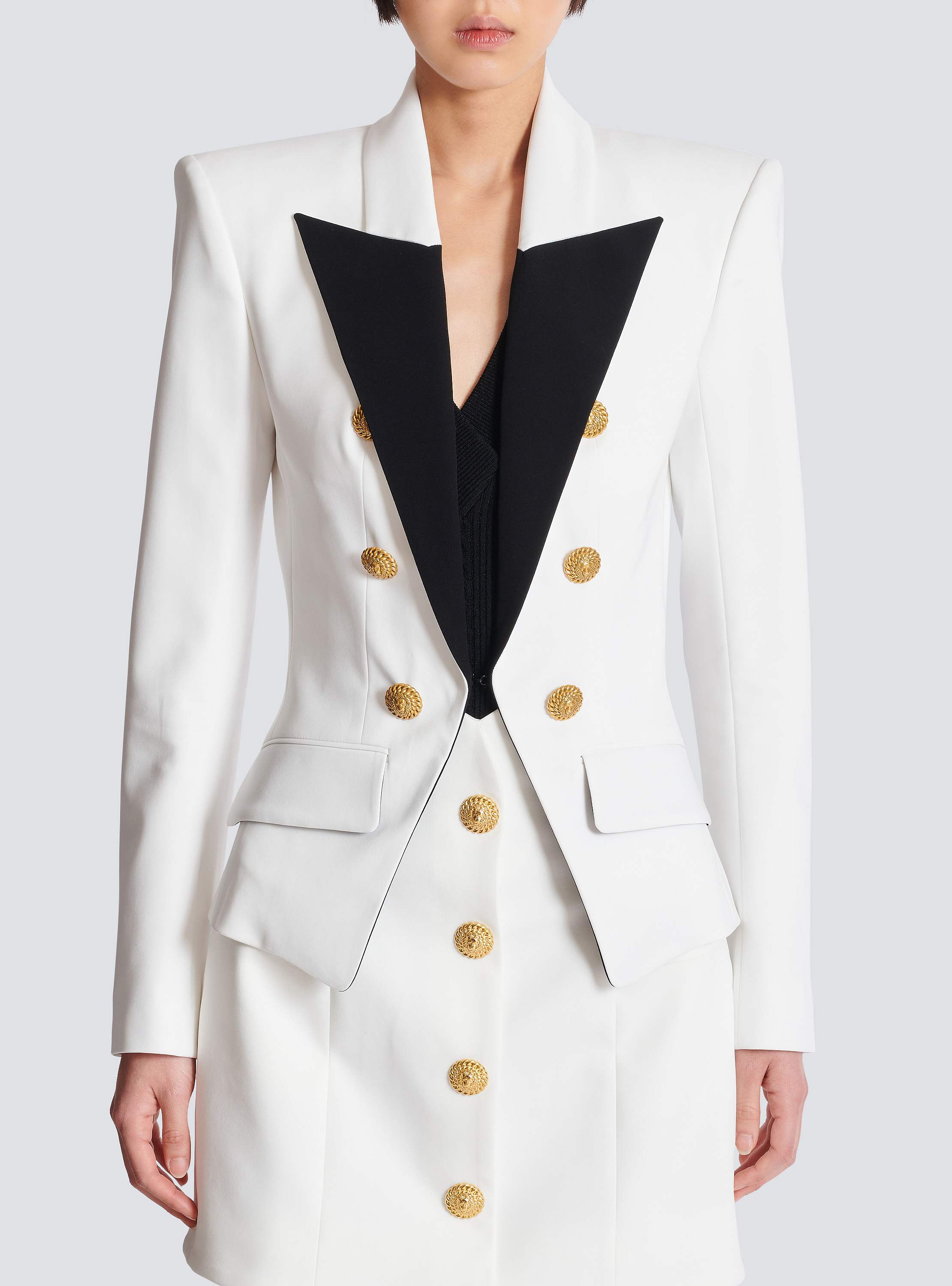 【関税&送料込】Balmain Six-Button Jacket Classic 6-button leather jacket - Women | BALMAIN