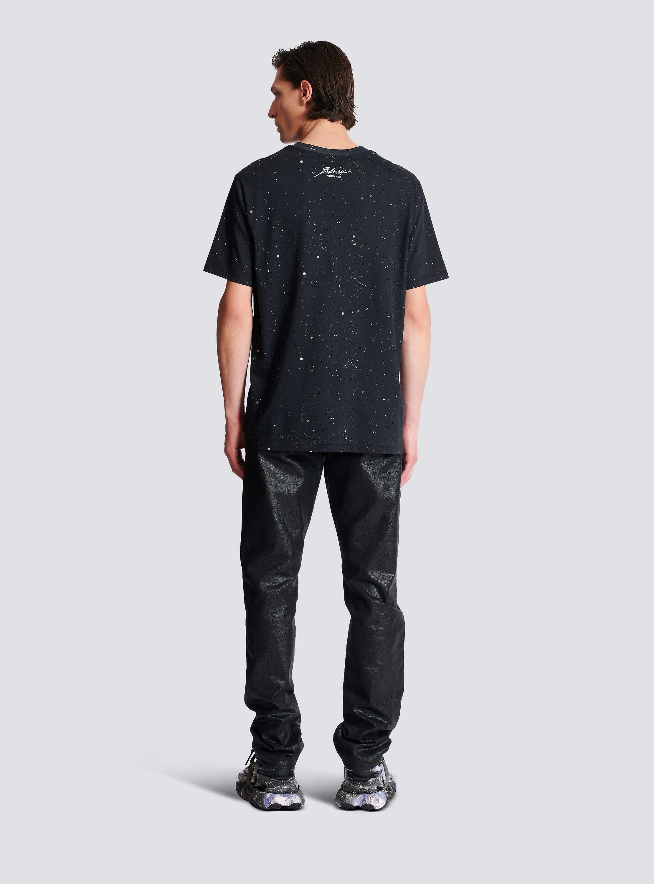BALMAIN スター プリント オーバーサイズ Tシャツ Earth & Stars print T-shirt - Men | BALMAIN