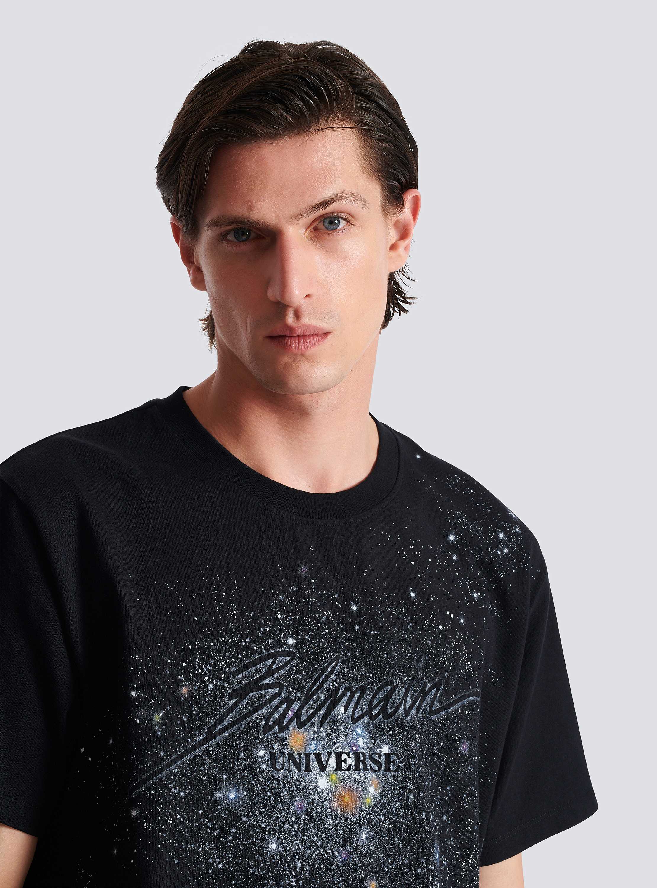 BALMAIN☆半袖 ユニバースプリント T シャツ Printed Balmain Universe logo and planet T-shirt - Men | BALMAIN