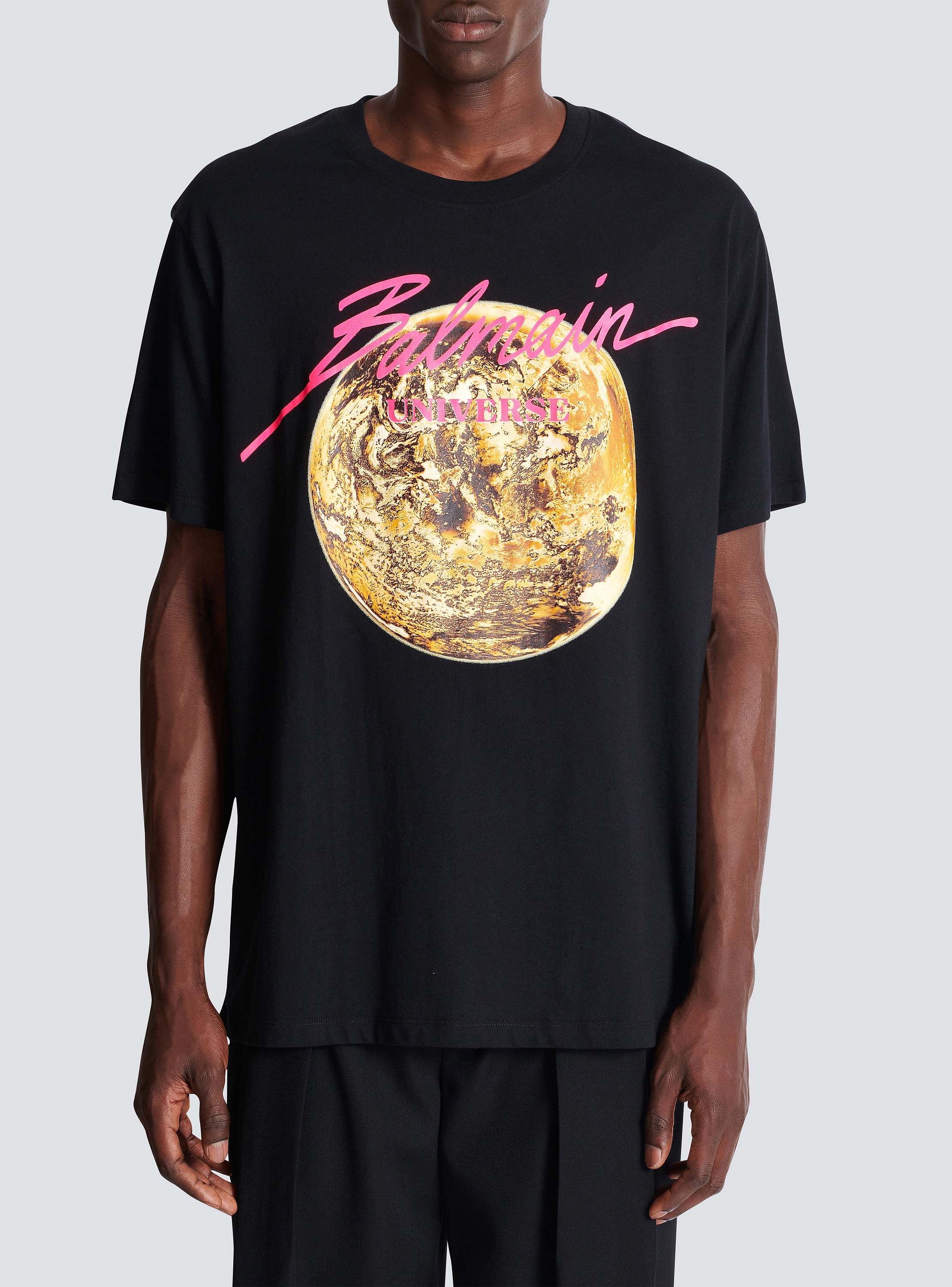 BALMAIN バルマン BHR T-SHIRT PRINTED INDIEN BALMAIN バルマン BHR T-SHIRT PRINTED INDIEN{-AES}