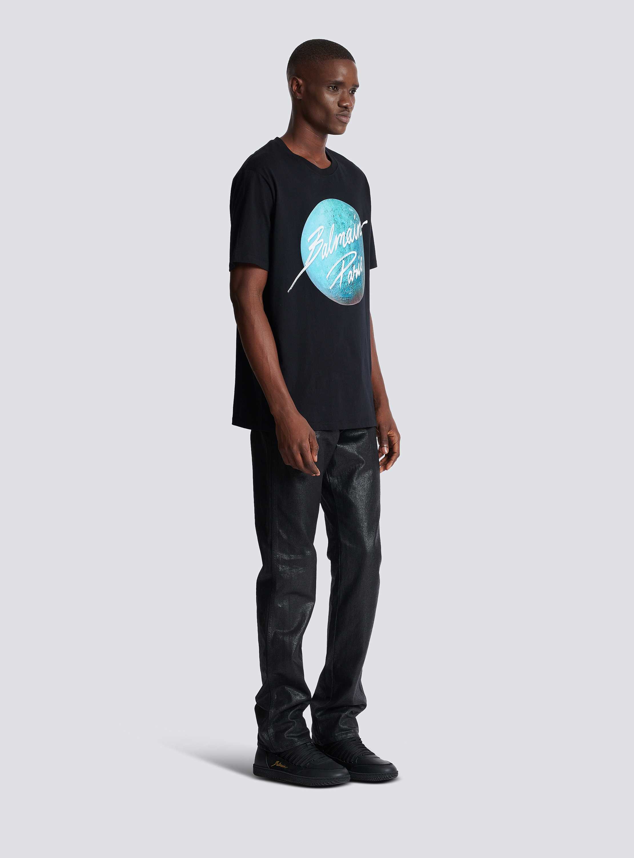 BALMAIN☆ロゴ プラネットプリント Tシャツ Balmain Parisロゴ＆プラネット プリントTシャツ - Men | BALMAIN