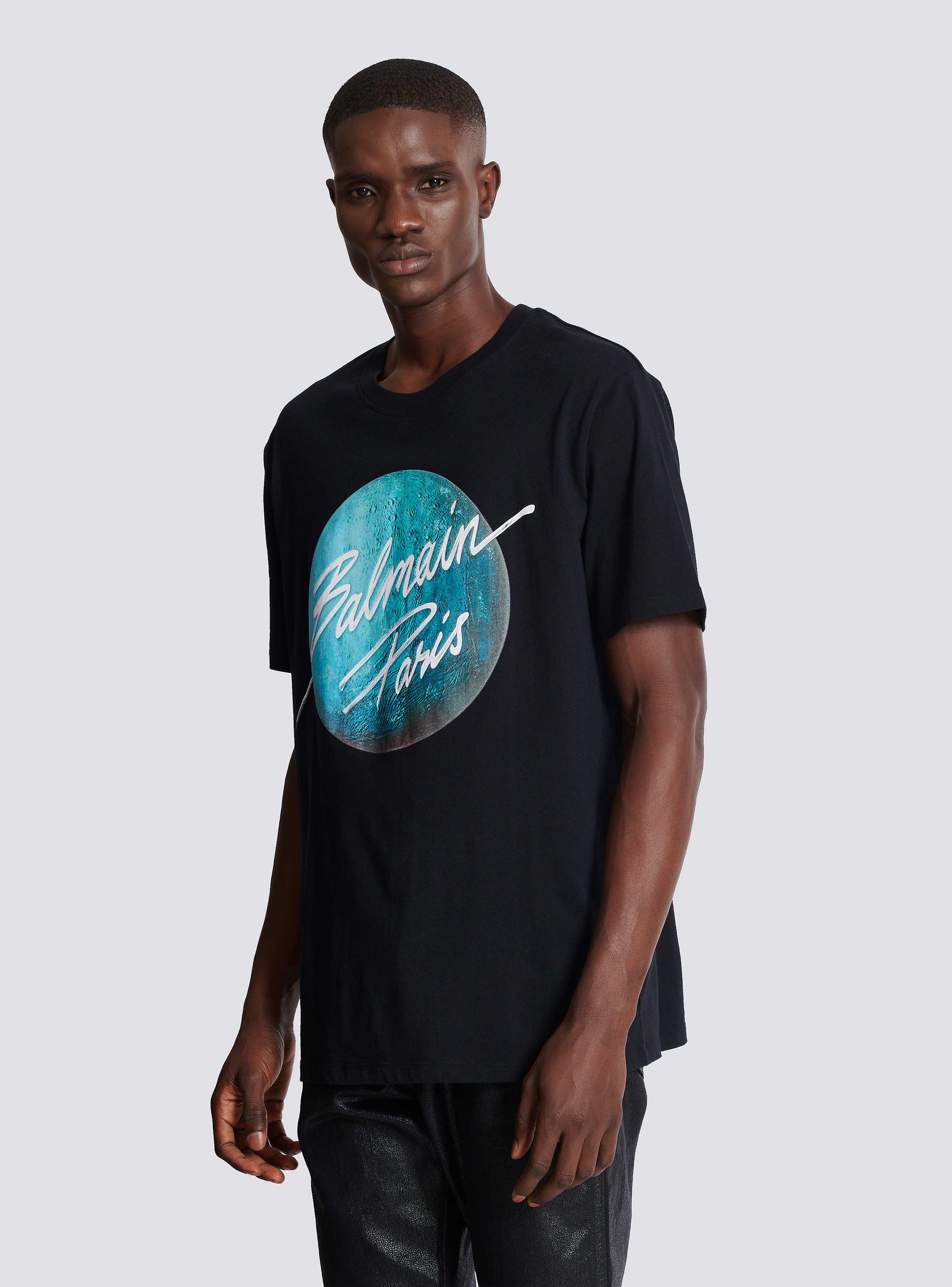 BALMAIN☆ロゴ プラネットプリント Tシャツ Printed Balmain Paris logo and planet T-shirt - Men | BALMAIN