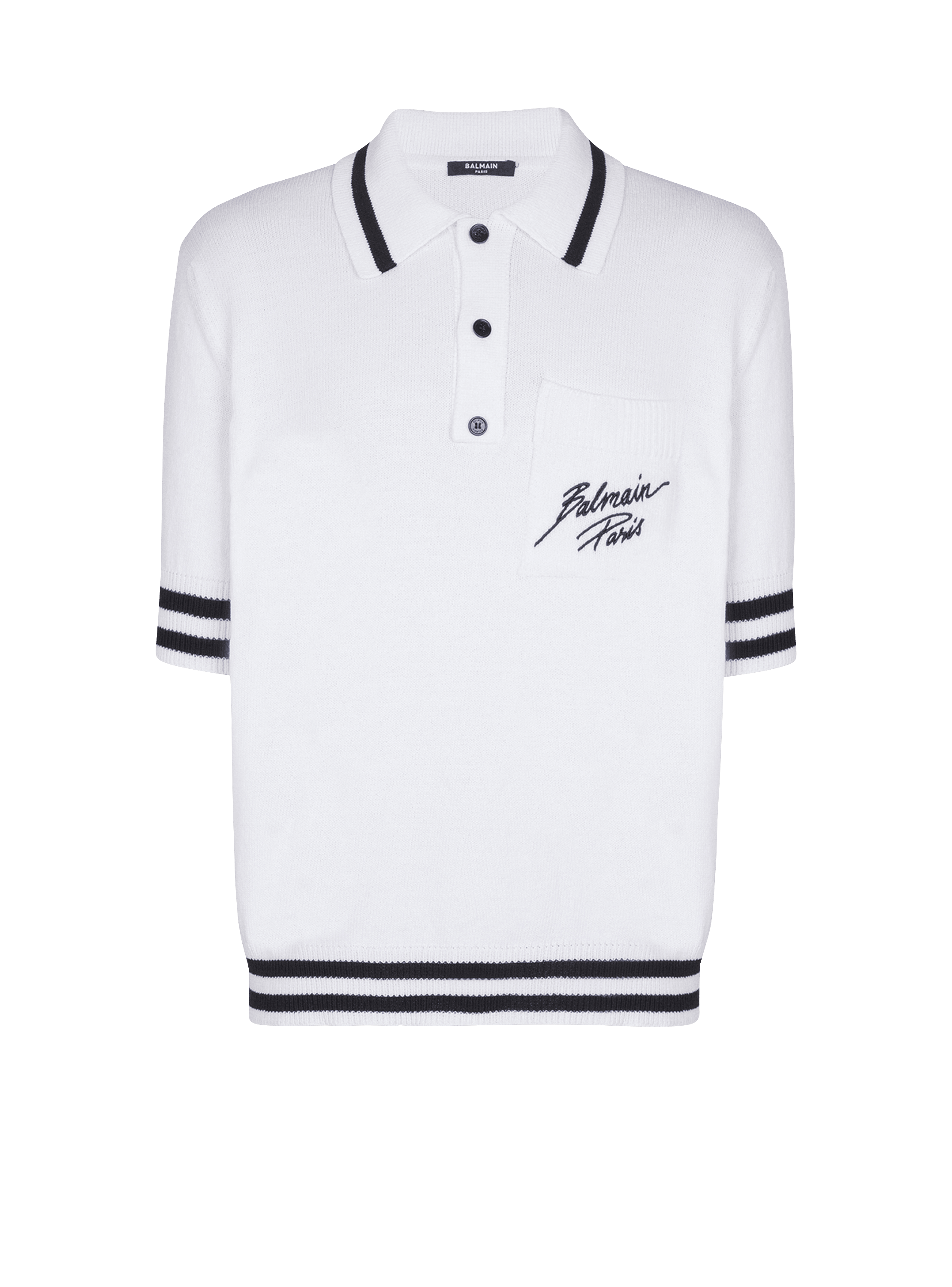 Paris logo cotton knit polo