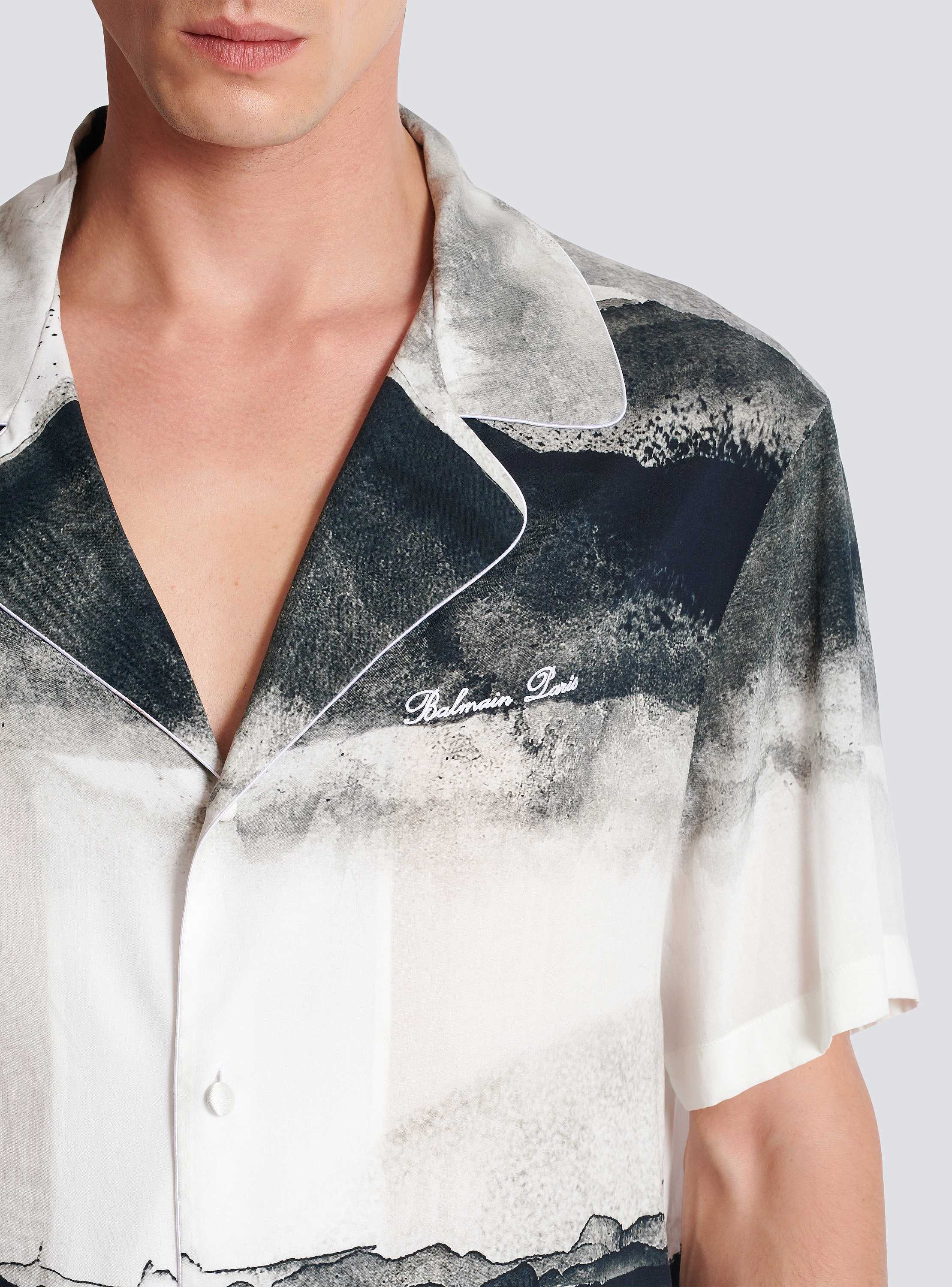 BALMAIN セミシアヒチハレオ PAREOBKG4623200 001 Pyjama shirt with all-over Balmain label print black black