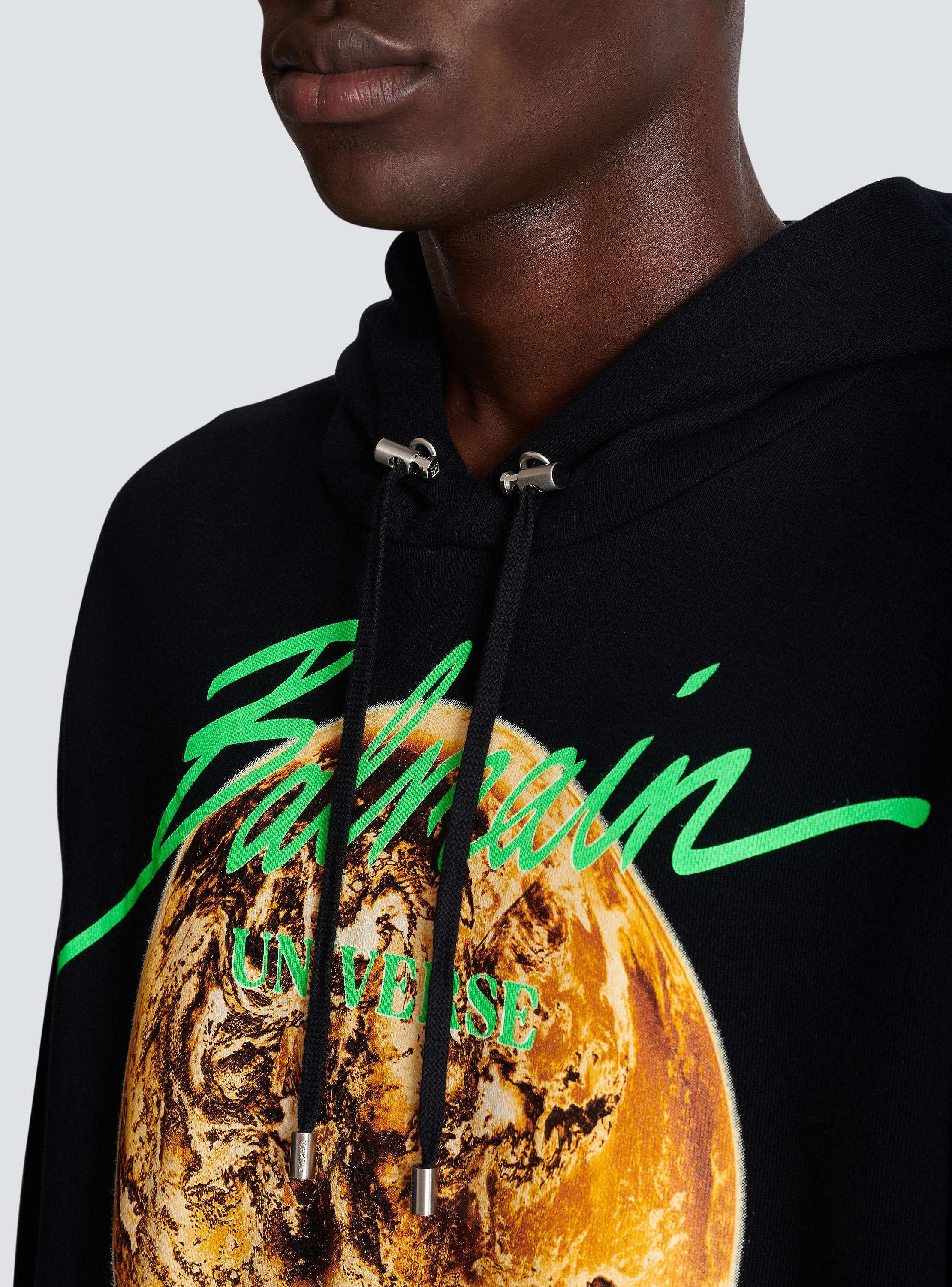 スウェット・トレーナー Balmain AH1JT047GC61 DESERT BALMAIN PRINTED Hoodie Hoodie in eco-responsible cotton with Balmain Paris desert