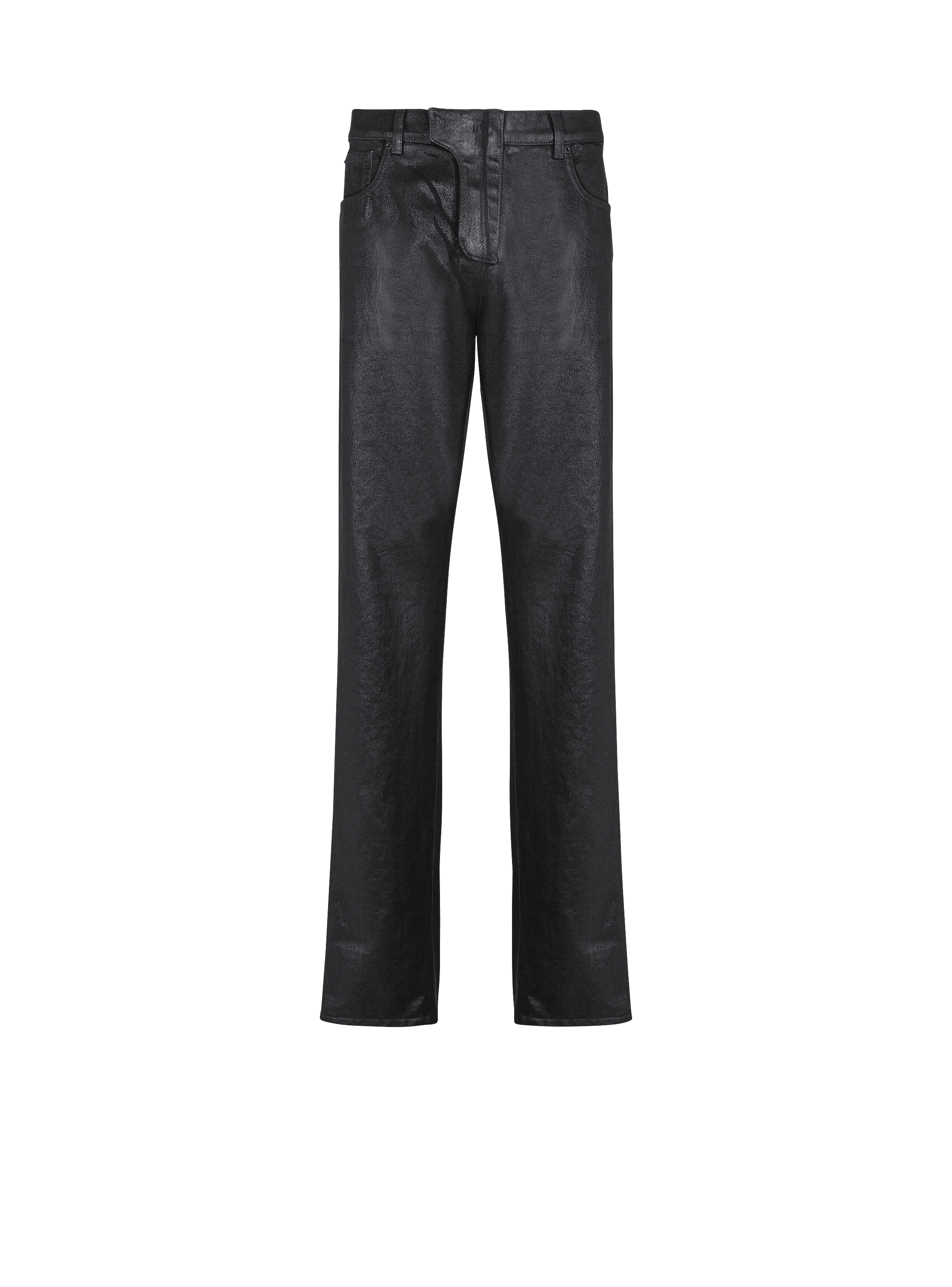 Regular-fit coated denim jeans 