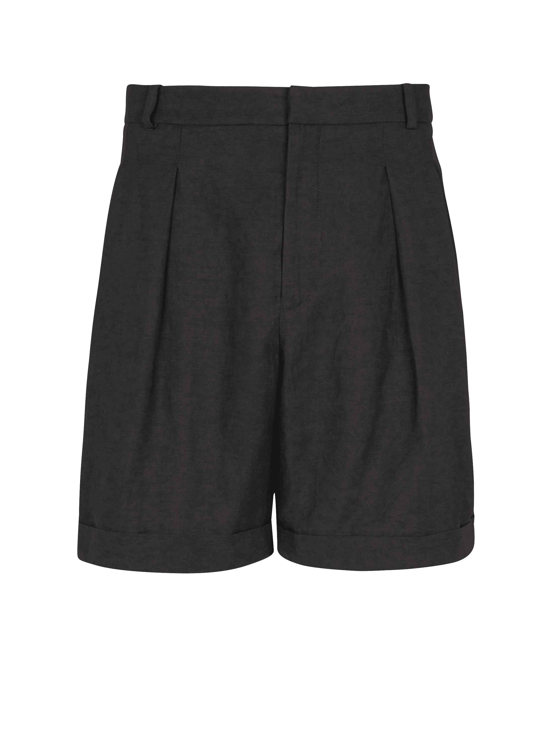 Pleated bermuda pants