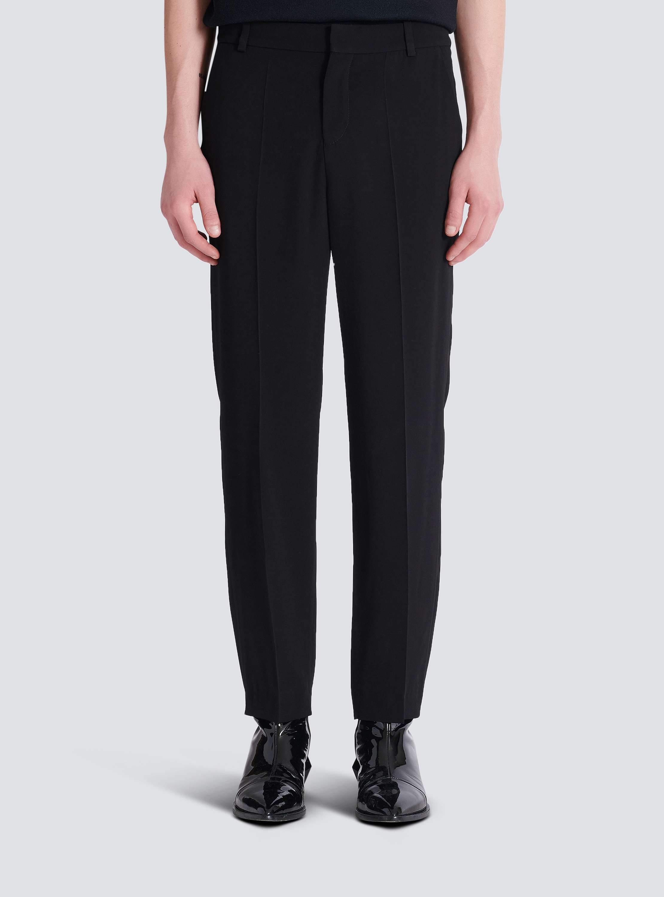 Crepe straight-leg trousers