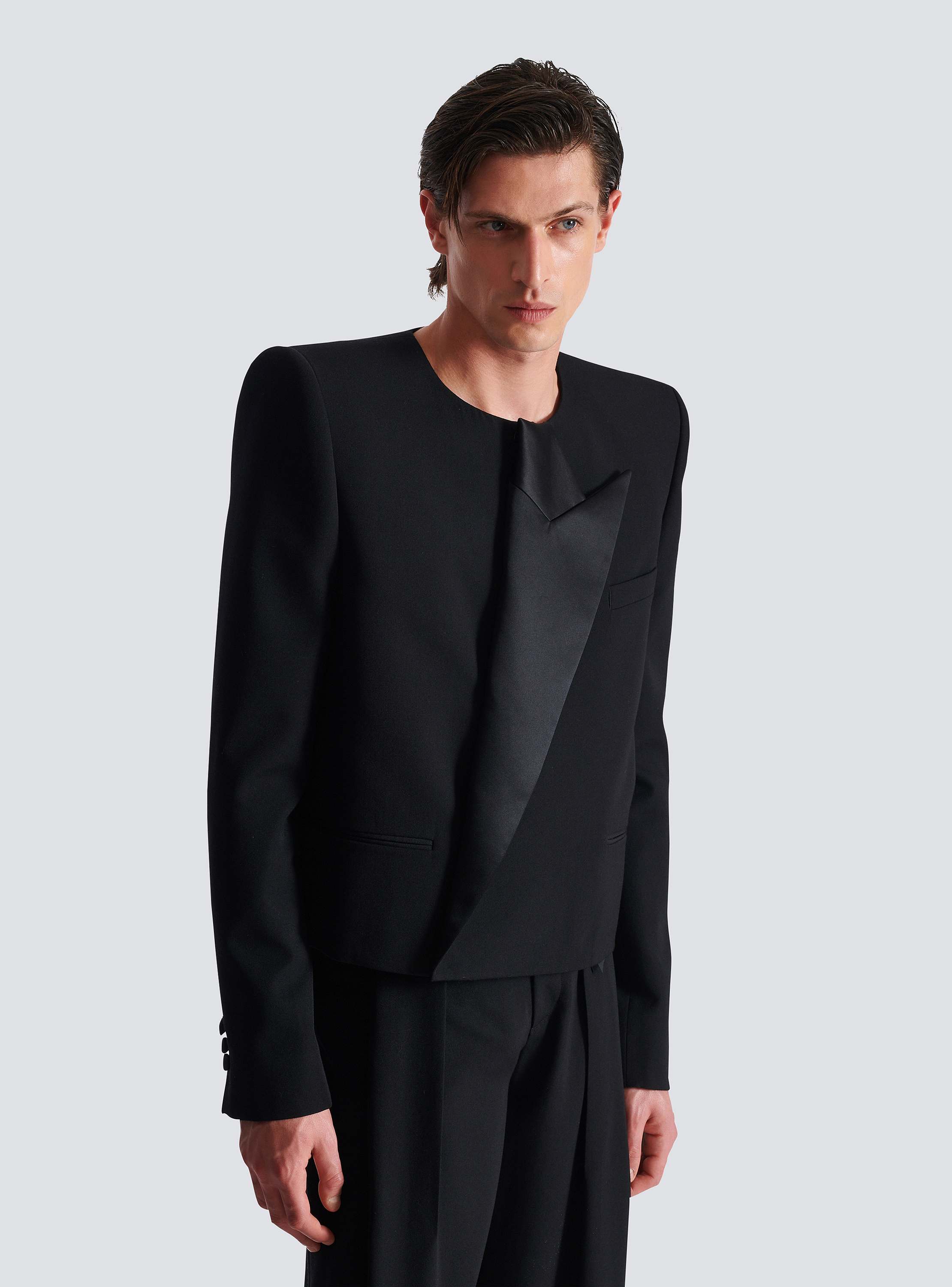 【2plan】Joy button mohair crop jacket In The Sheer Mesh Nylon Cropped Jacket | Windsor