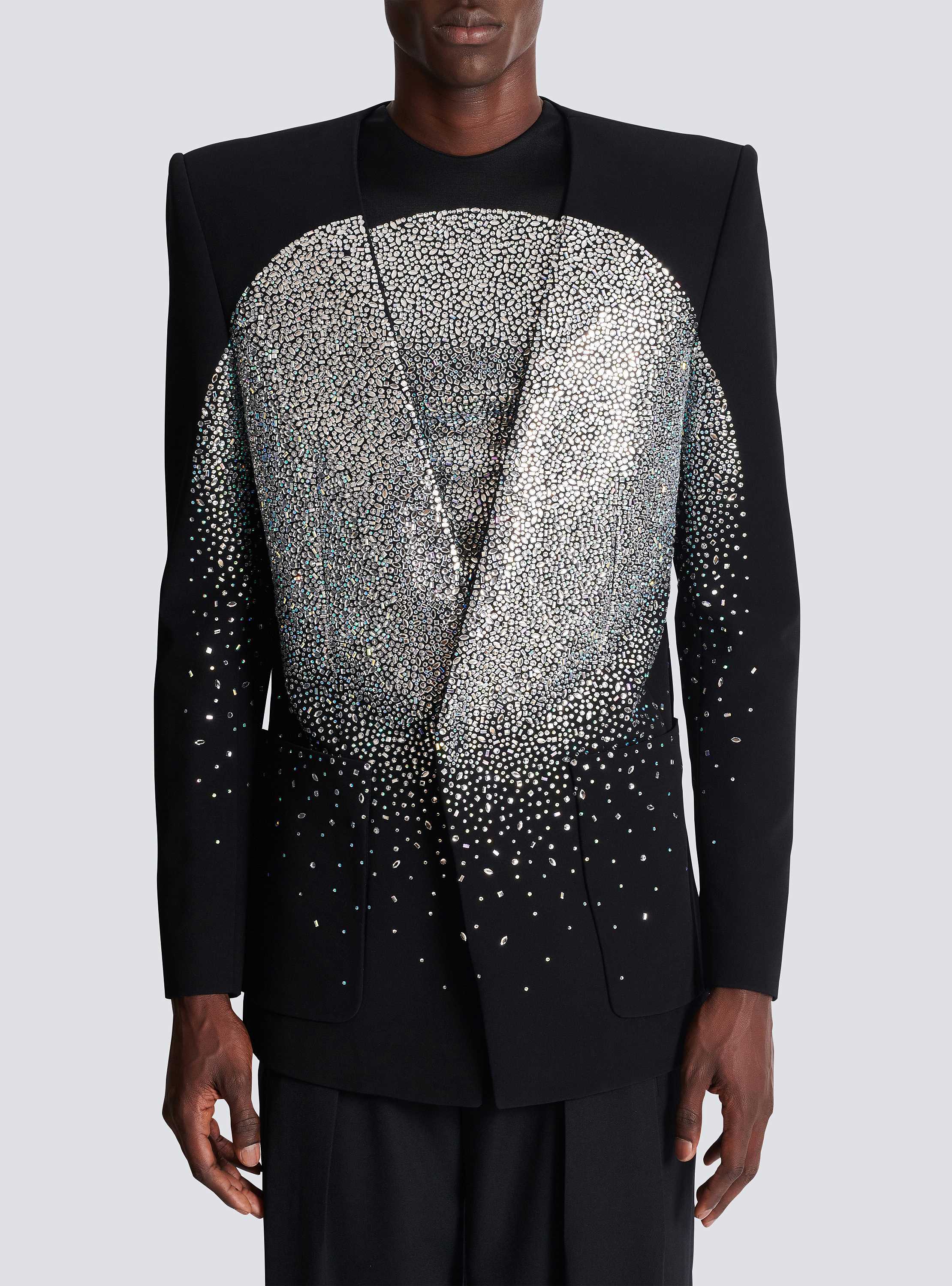 1-button jacket with rhinestone Galaxy motif silver silver