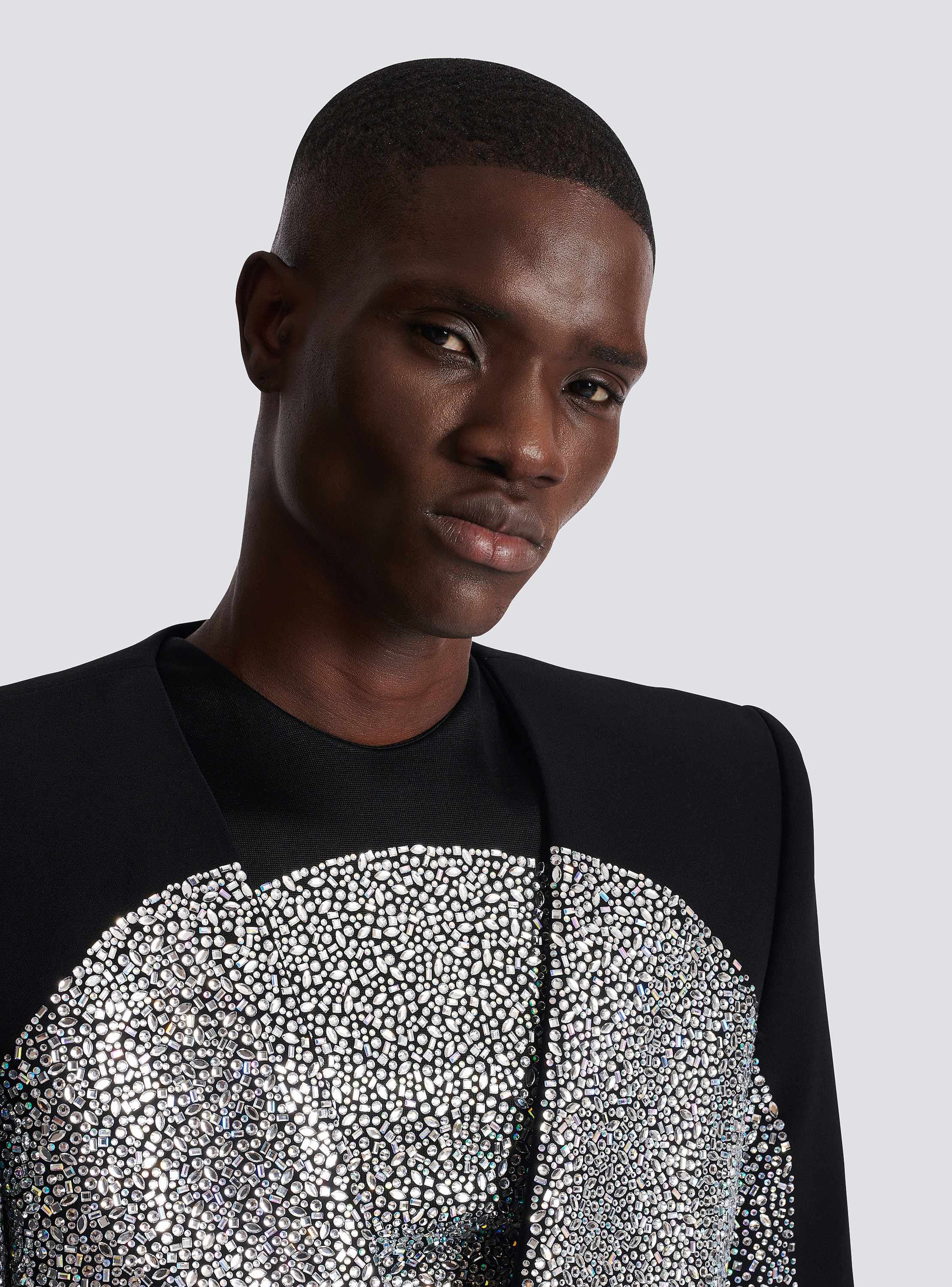 1-button jacket with rhinestone Galaxy motif - Men | BALMAIN