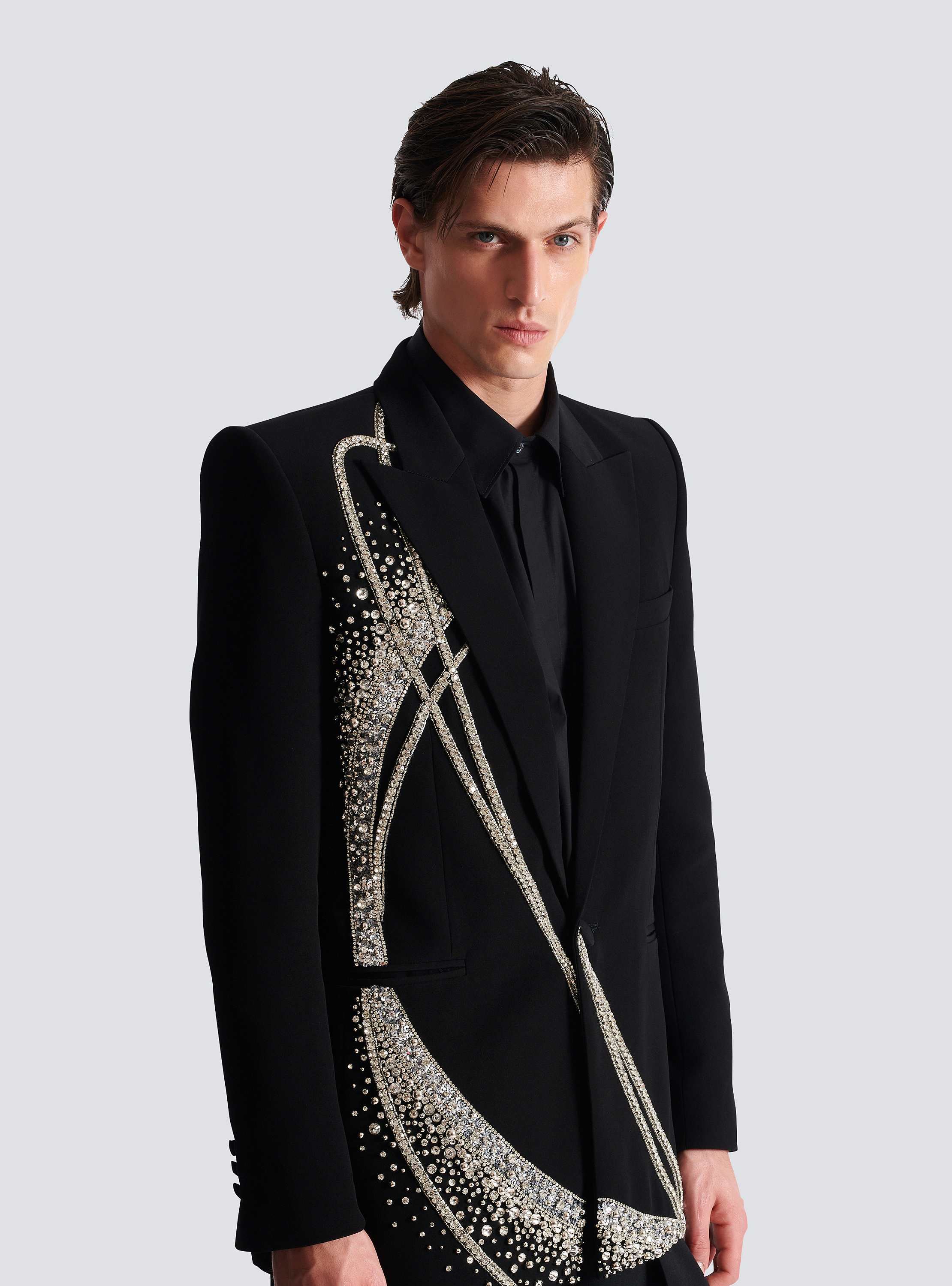1-button jacket with Galaxy embroidery - Men | BALMAIN