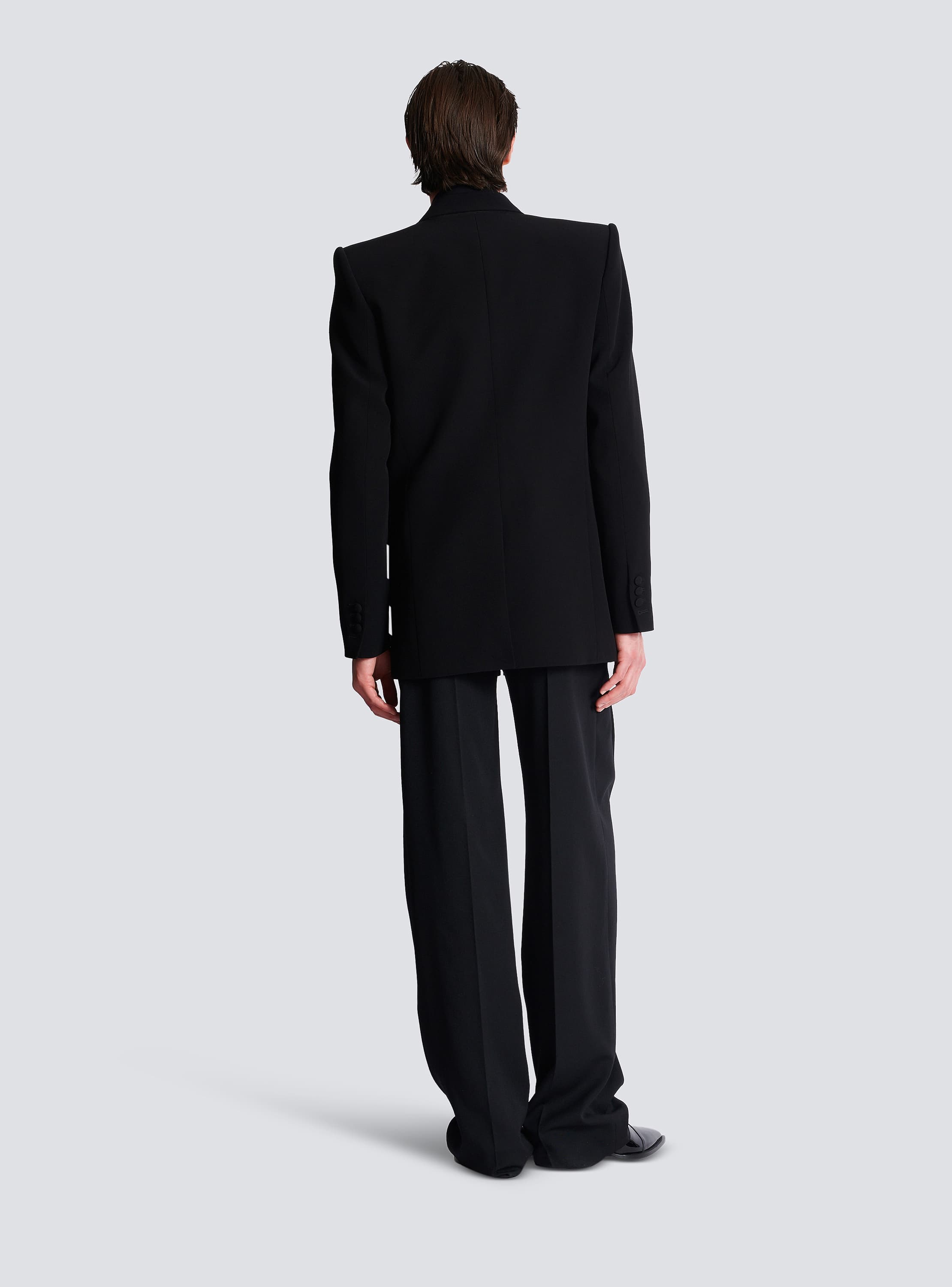 1-button jacket with Galaxy embroidery silver - Men | BALMAIN