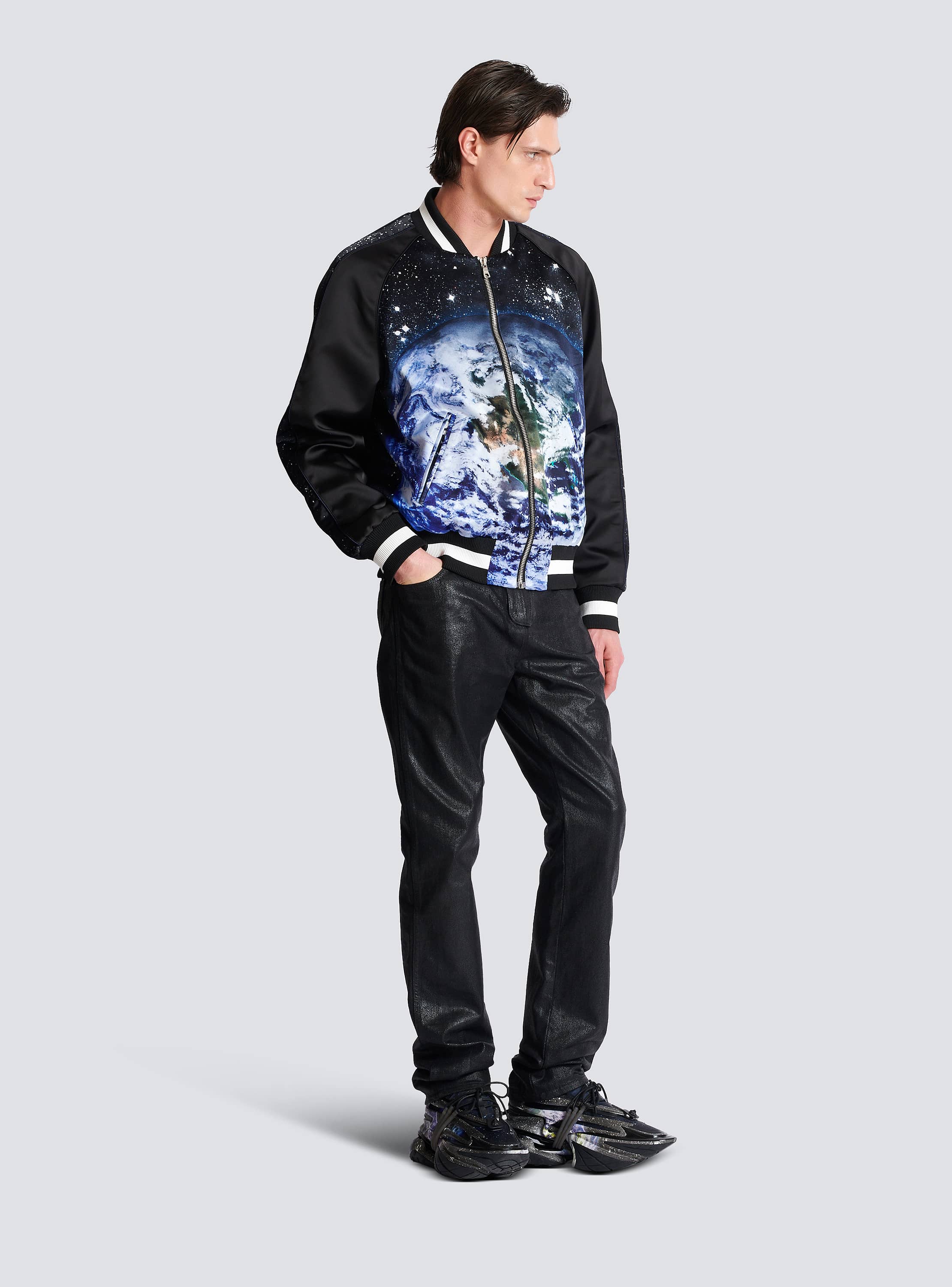 Printed Earth and Stars bomber jacket - Men | BALMAIN