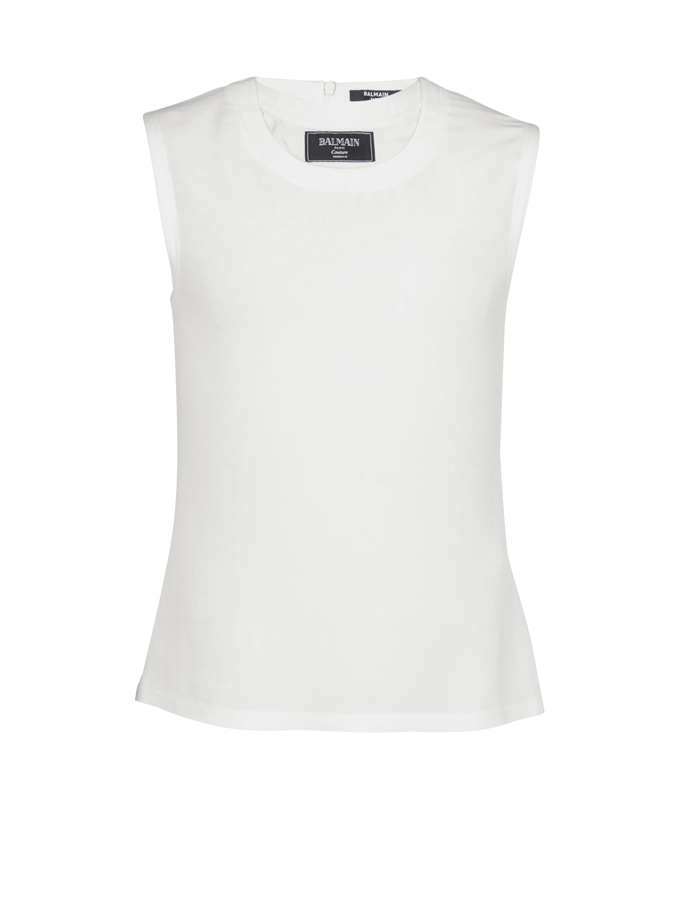 Couture label double-collar crepe tank top