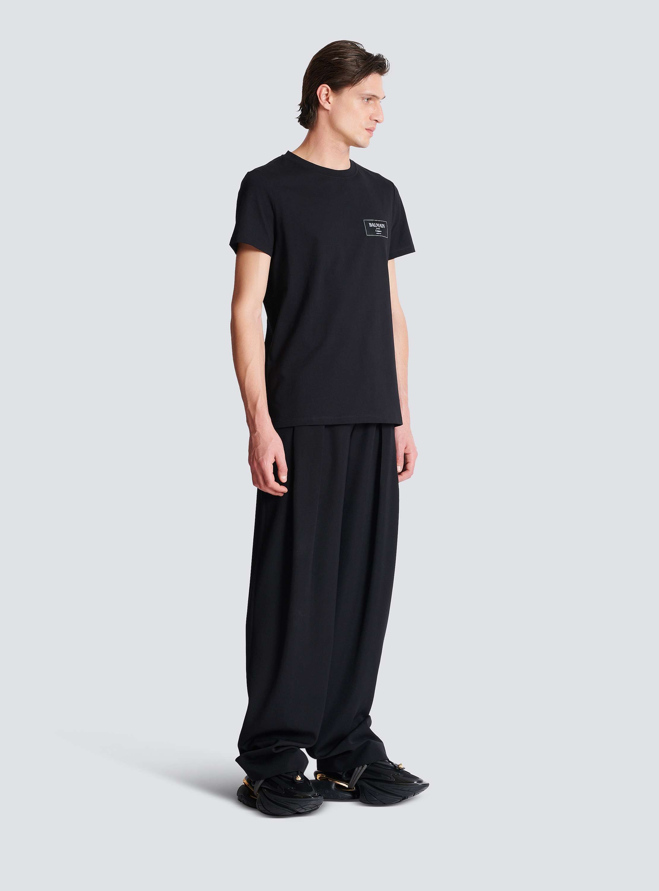T-shirt with Balmain Couture label black - Men | BALMAIN T-shirt with Balmain Couture label black - Men | BALMAIN