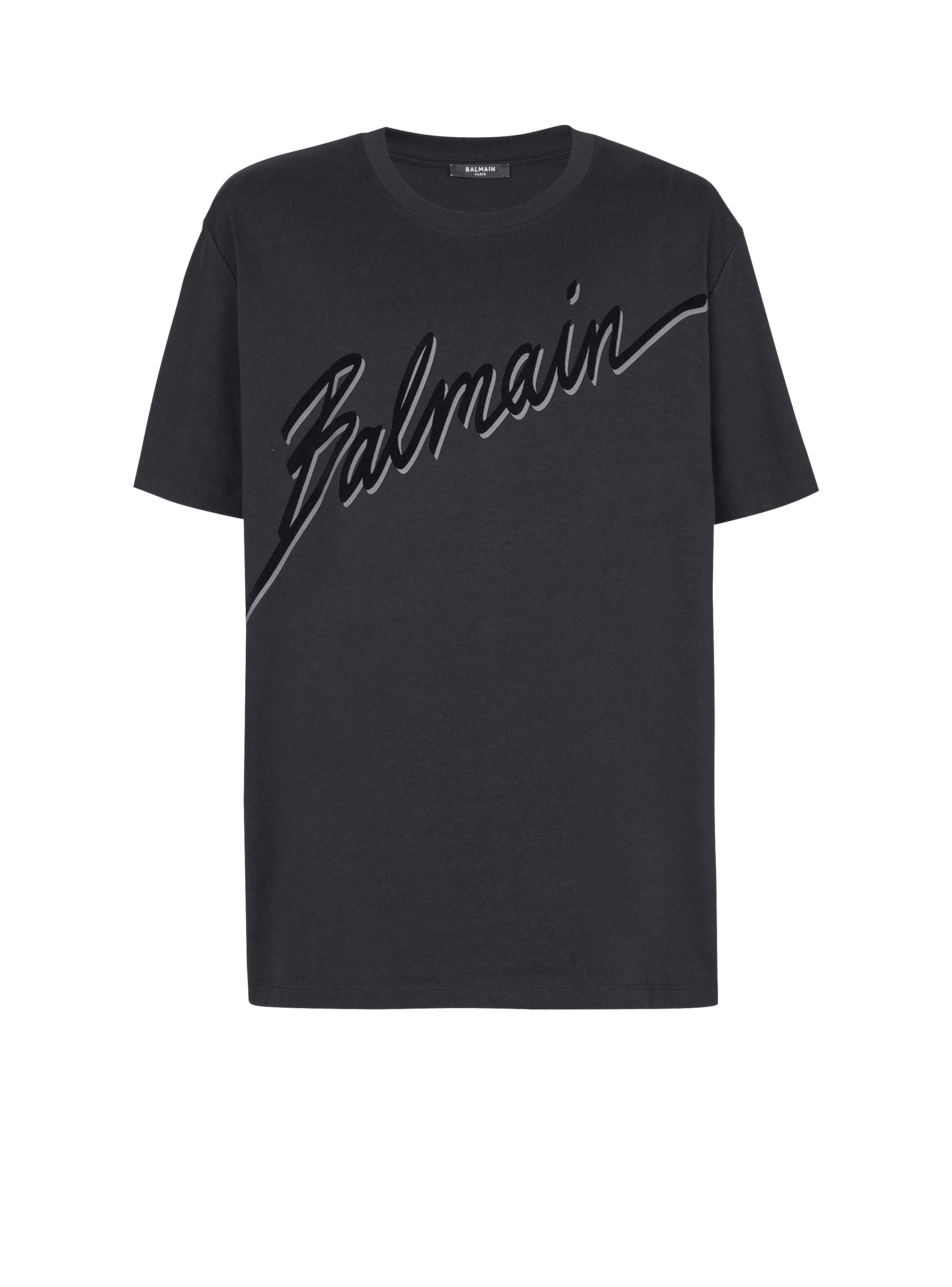T-shirt with flocked Balmain Letter logo