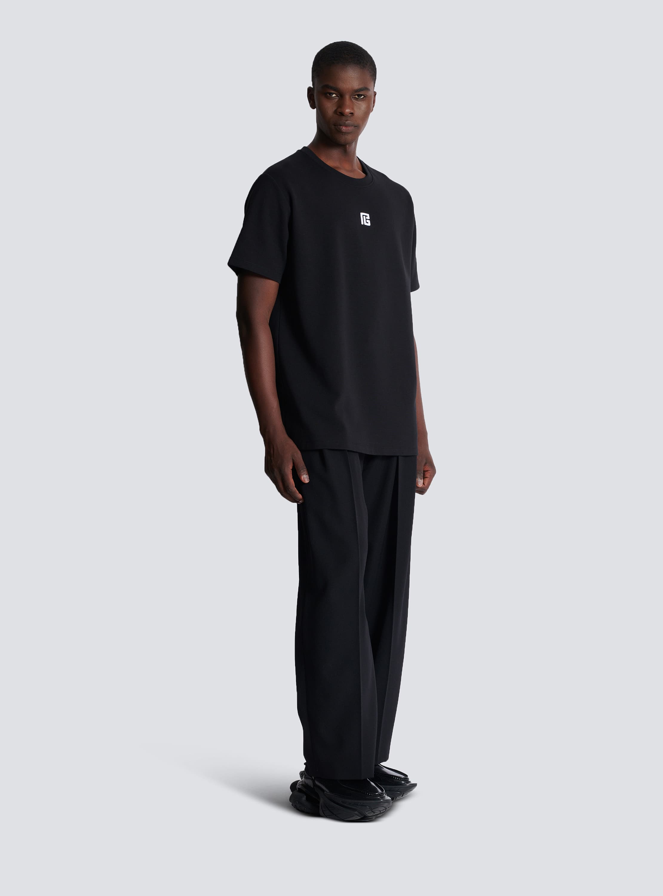 PB embroidered T-shirt black - Men | BALMAIN