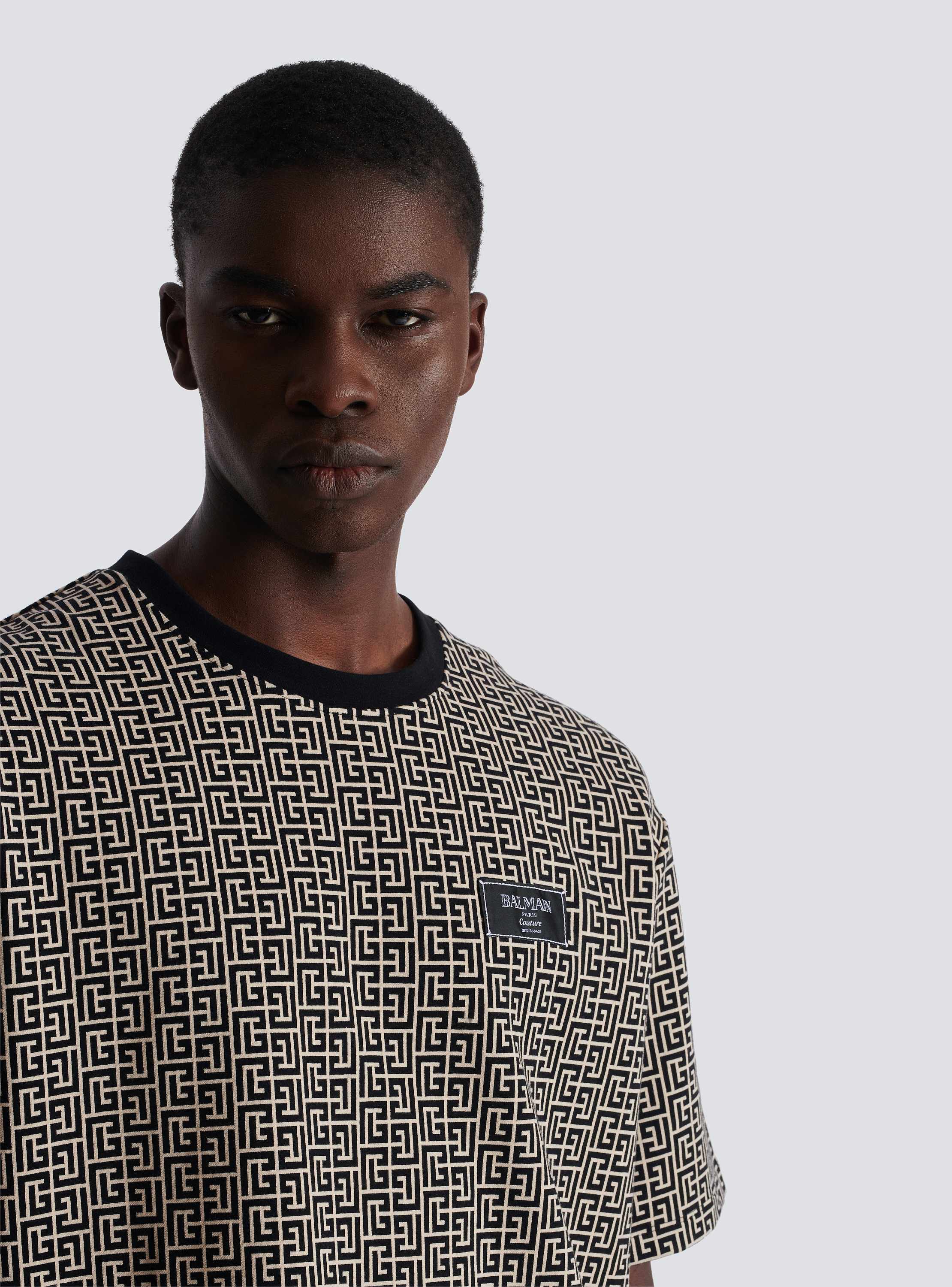 【BALMAIN】PB Labyrinth Jacquard Tシャツ PB Labyrinth jacquard T-shirt - Men | BALMAIN