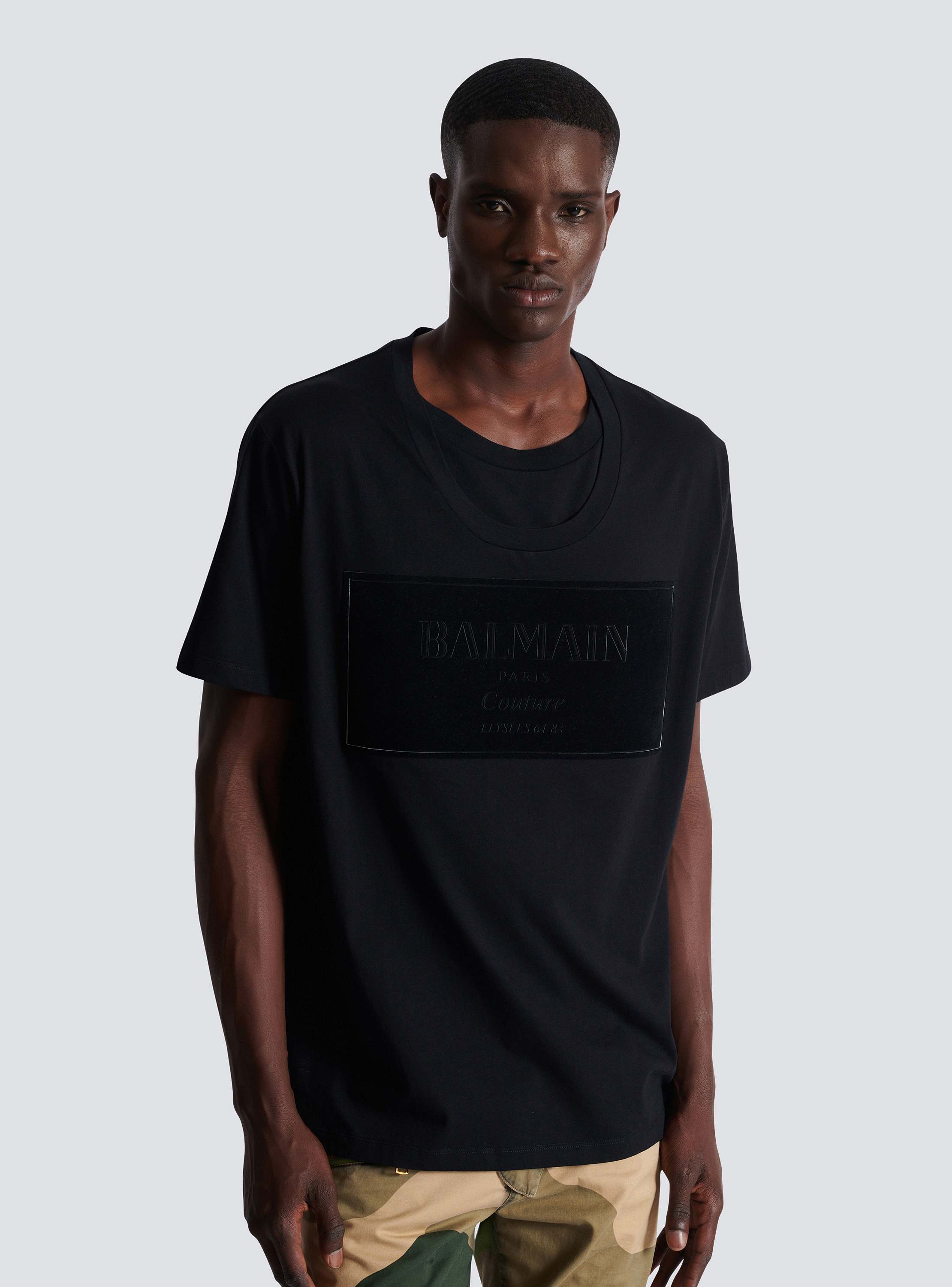 Big couture label flock t-shirt, regular fit