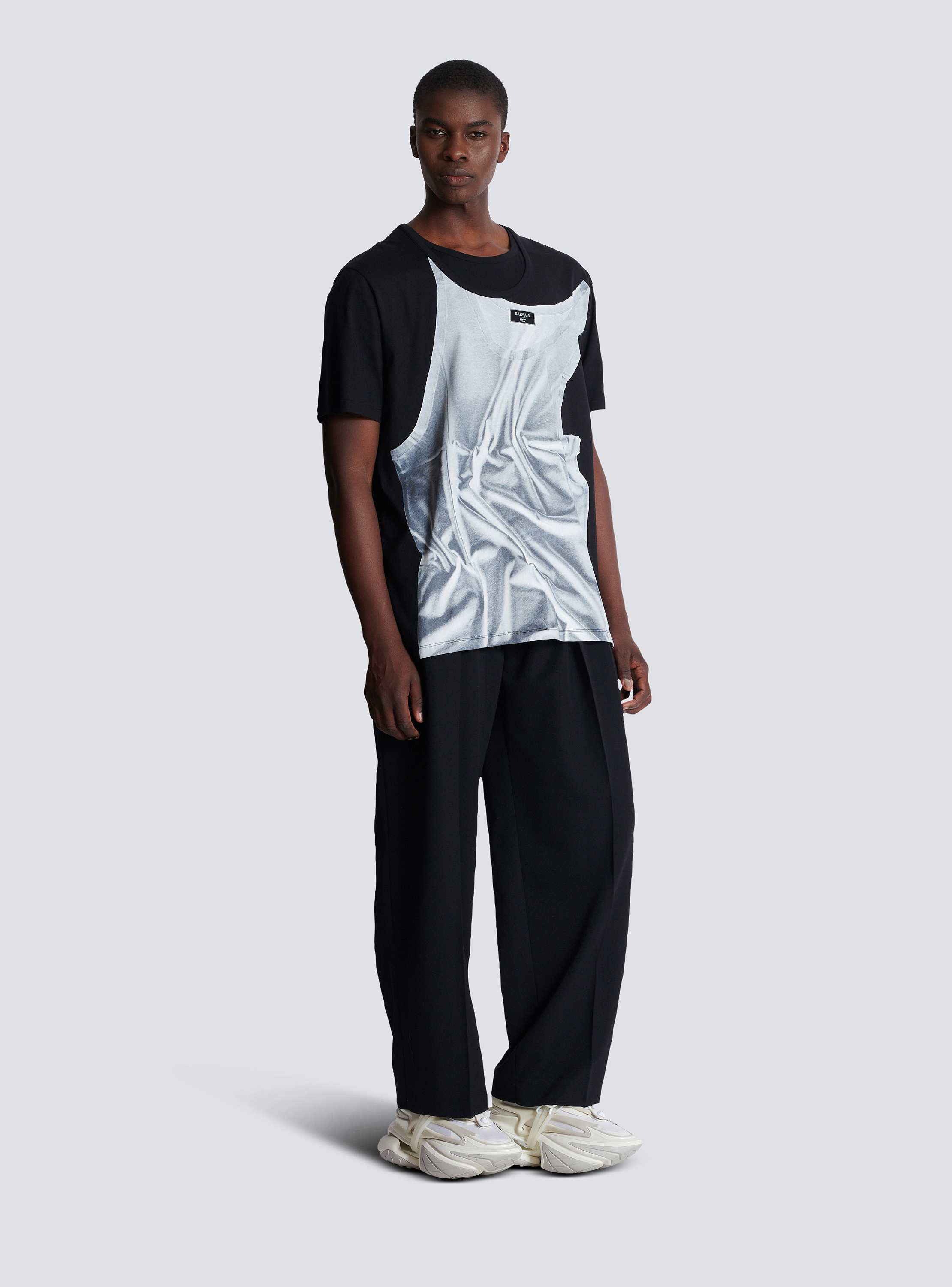 【関税込み】Balmain ブラック Tank Top プリントTシャツ Balmain Paris tank top - Women | BALMAIN