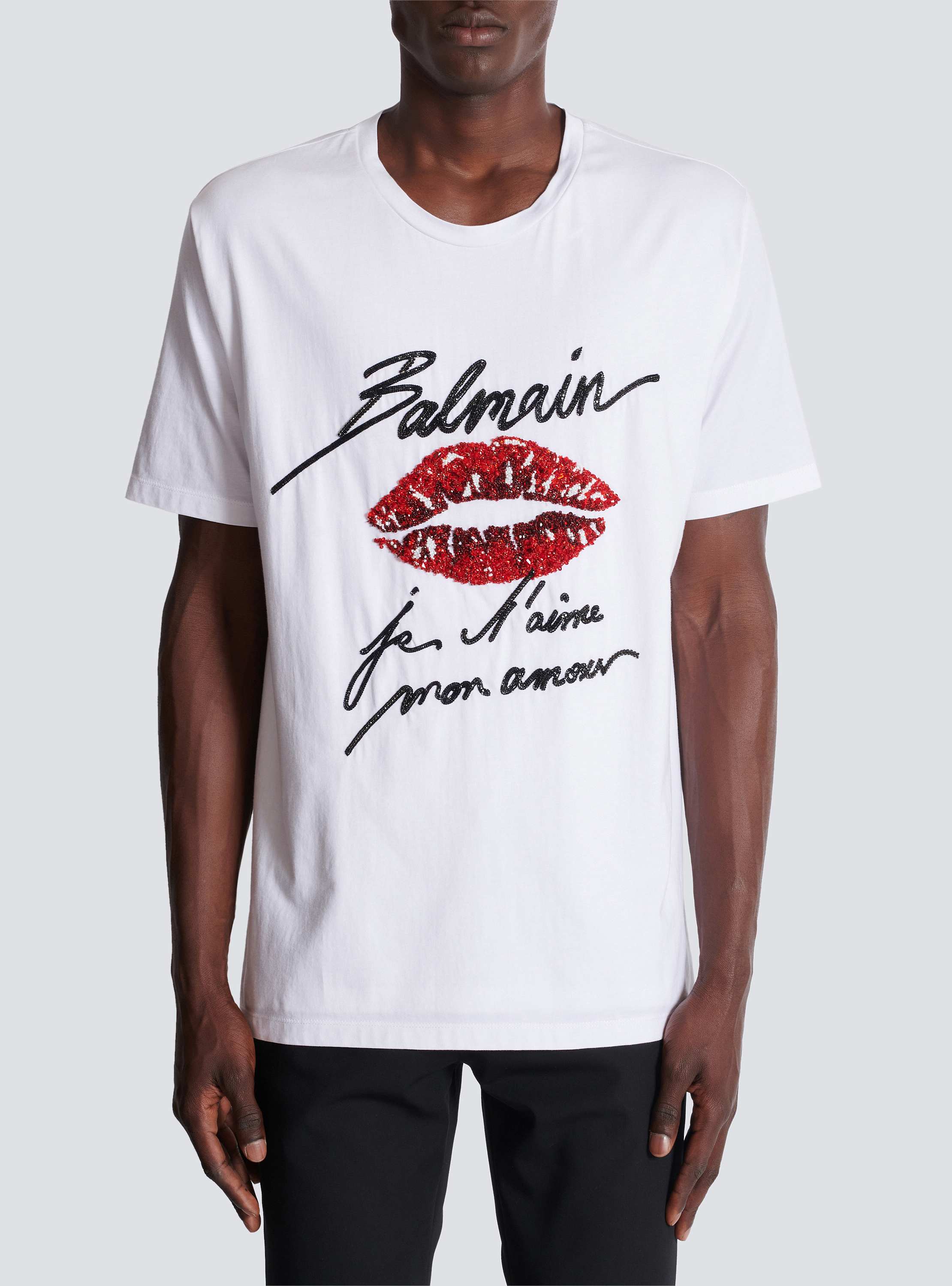 Printed Balmain Paris short-sleeved T-shirt - Men | BALMAIN