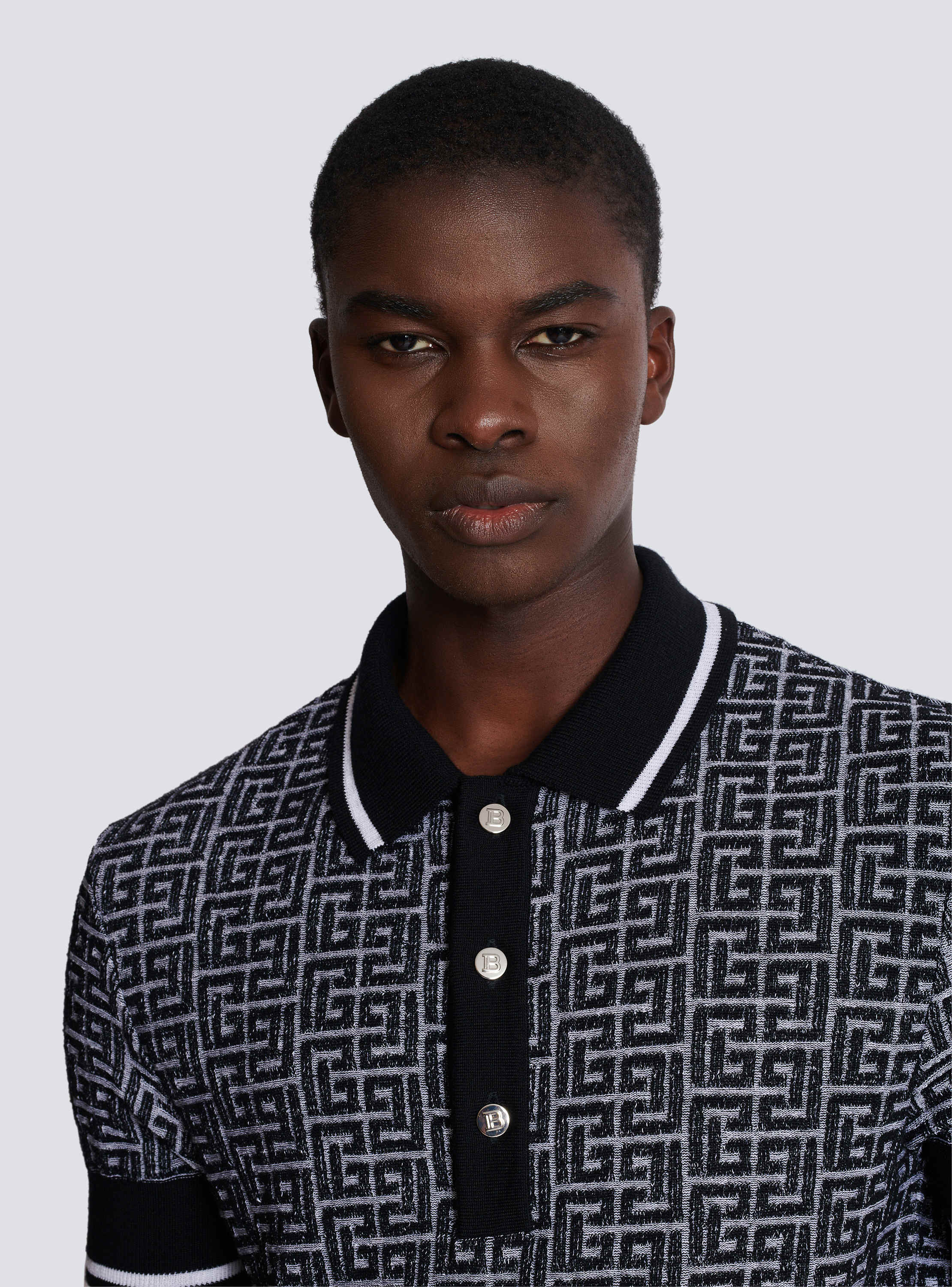 PB Labyrinth knit polo shirt - Men | BALMAIN