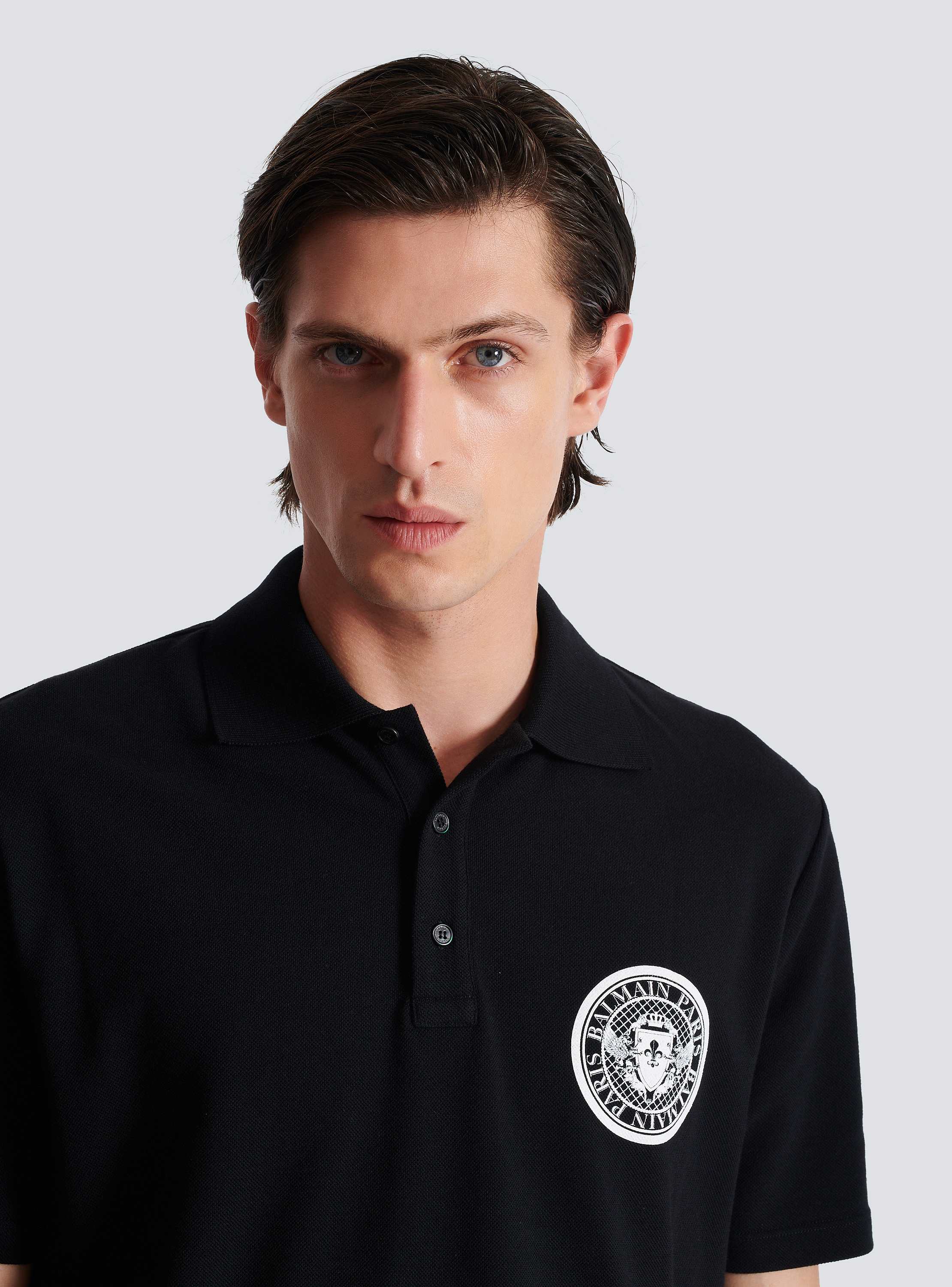 Tシャツ・カットソー BALMAIN SS25 'Coin' polo shirt (EH1GC026BC94 EAB) Cotton polo shirt with 