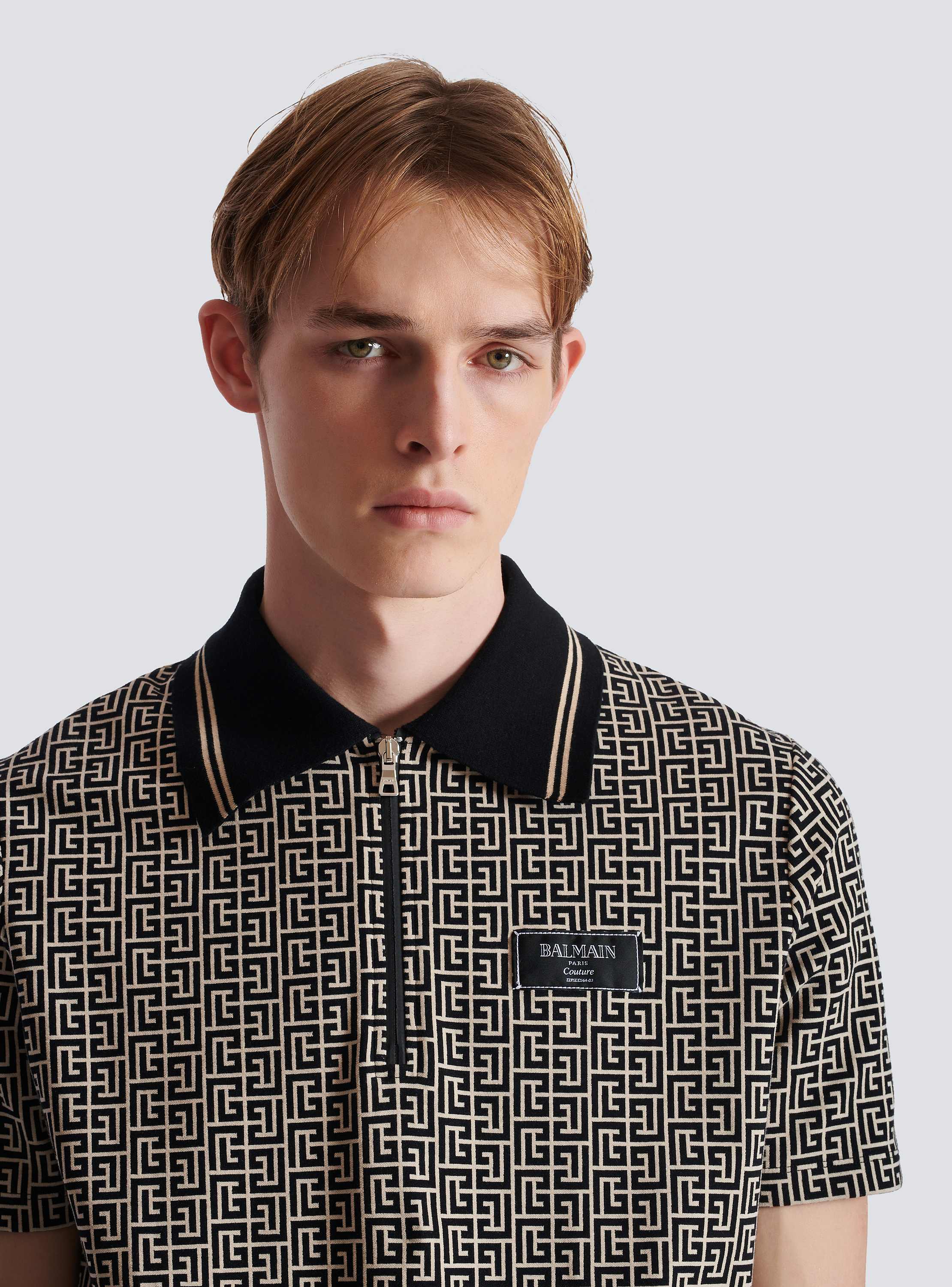 PB Labyrinth jacquard polo shirt - Men | BALMAIN
