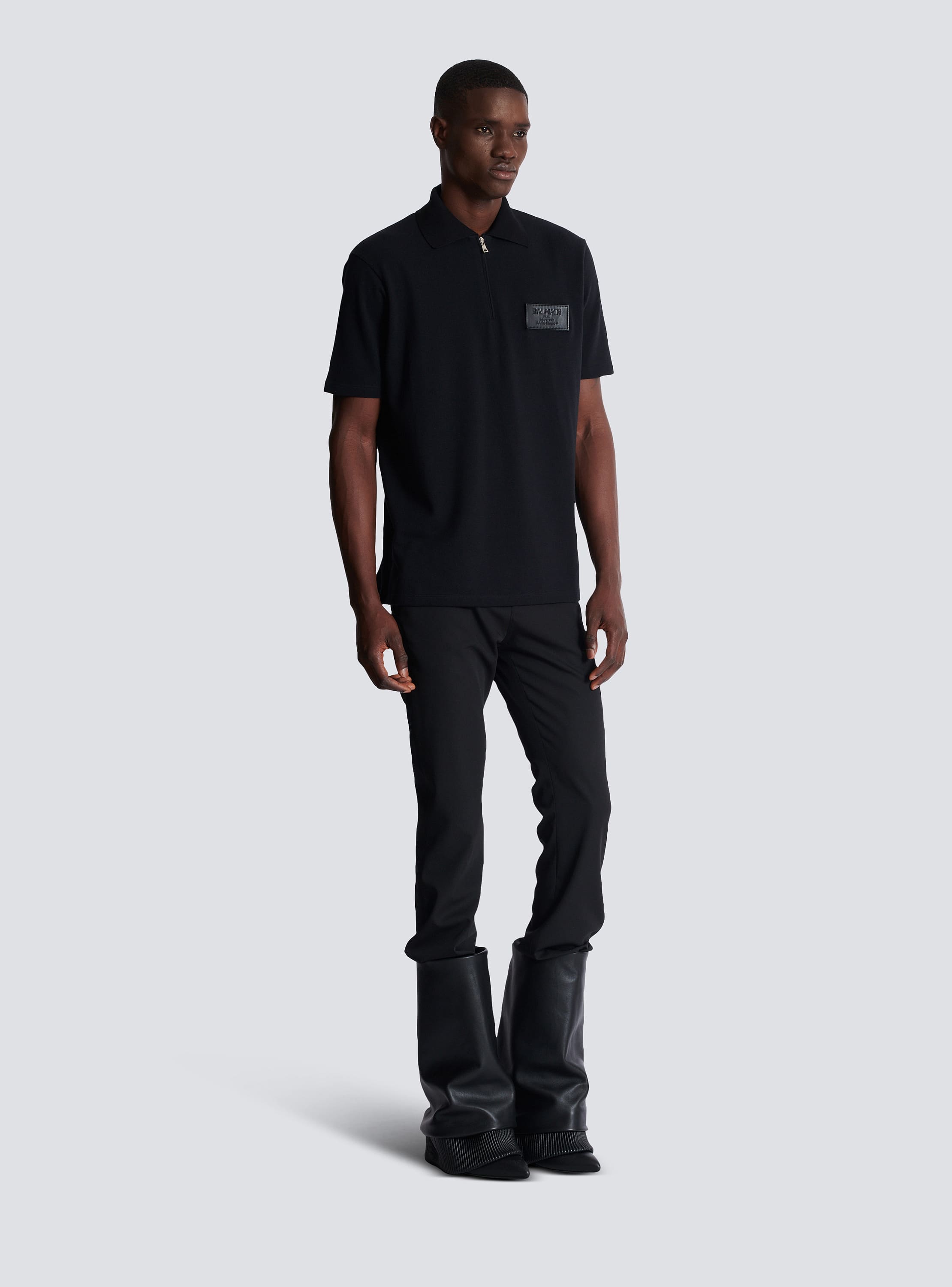 PB Labyrinth jacquard polo shirt black - Men | BALMAIN