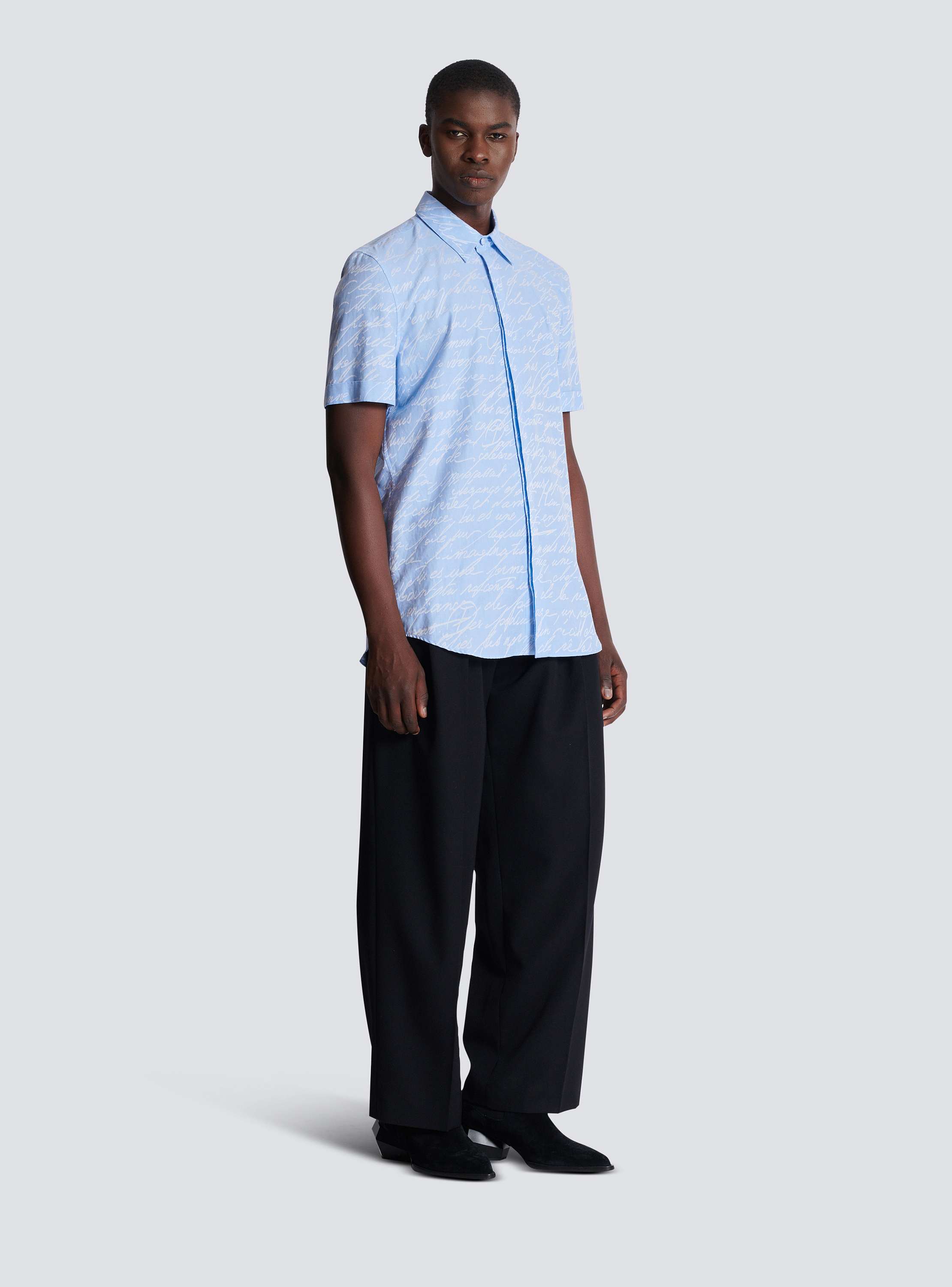 Jacquard shirt with "Love Letter" print