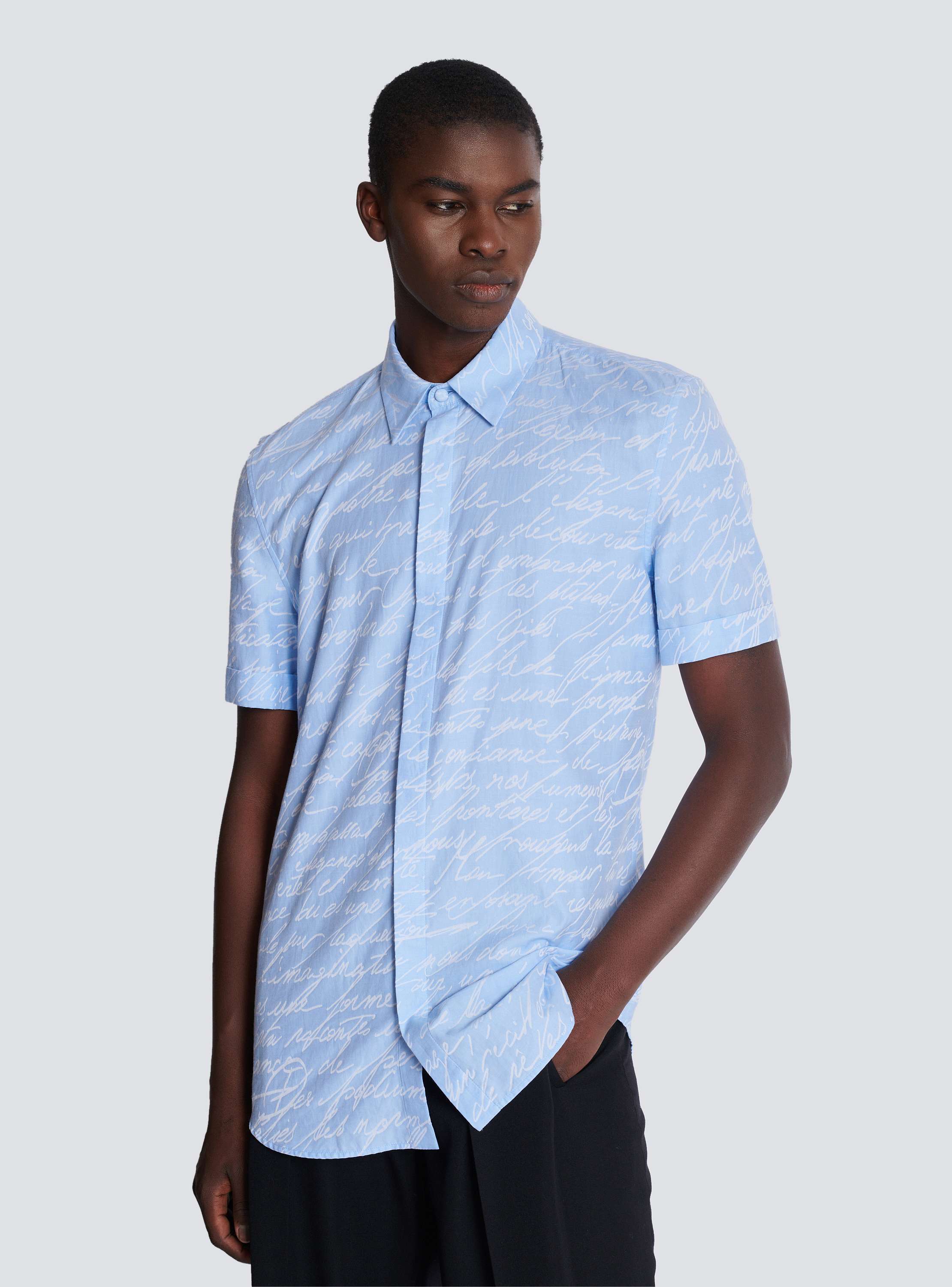 Jacquard shirt with "Love Letter" print