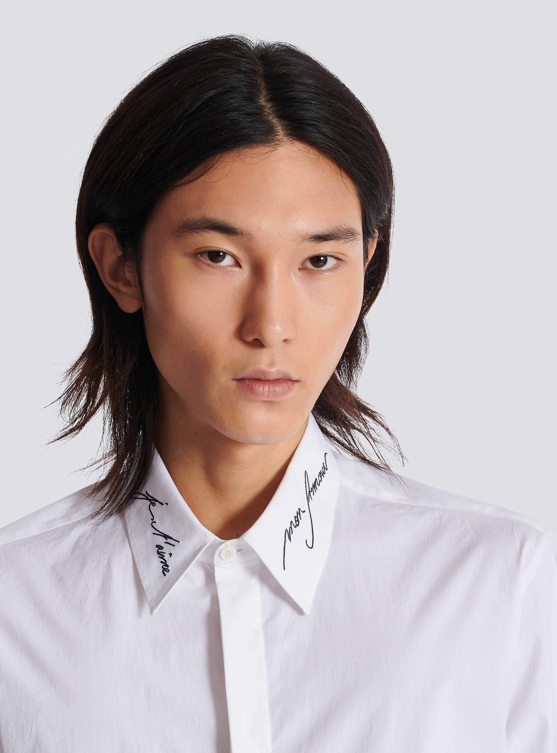 Poplin shirt with embroidered collar - Men | BALMAIN