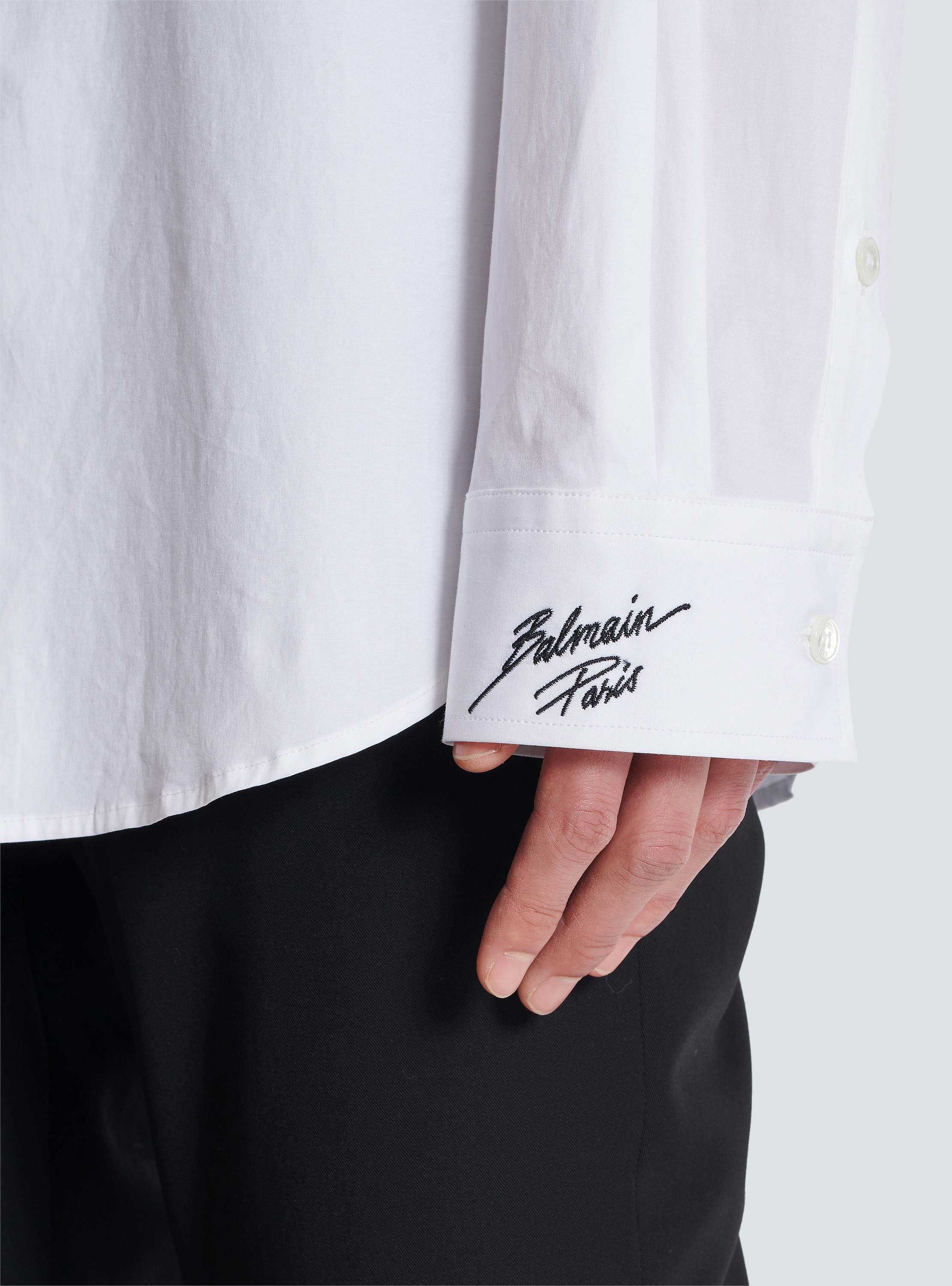 「高評価！」注目のレビュ Poplin shirt BALMAIN | Men - collar embroidered with トップス