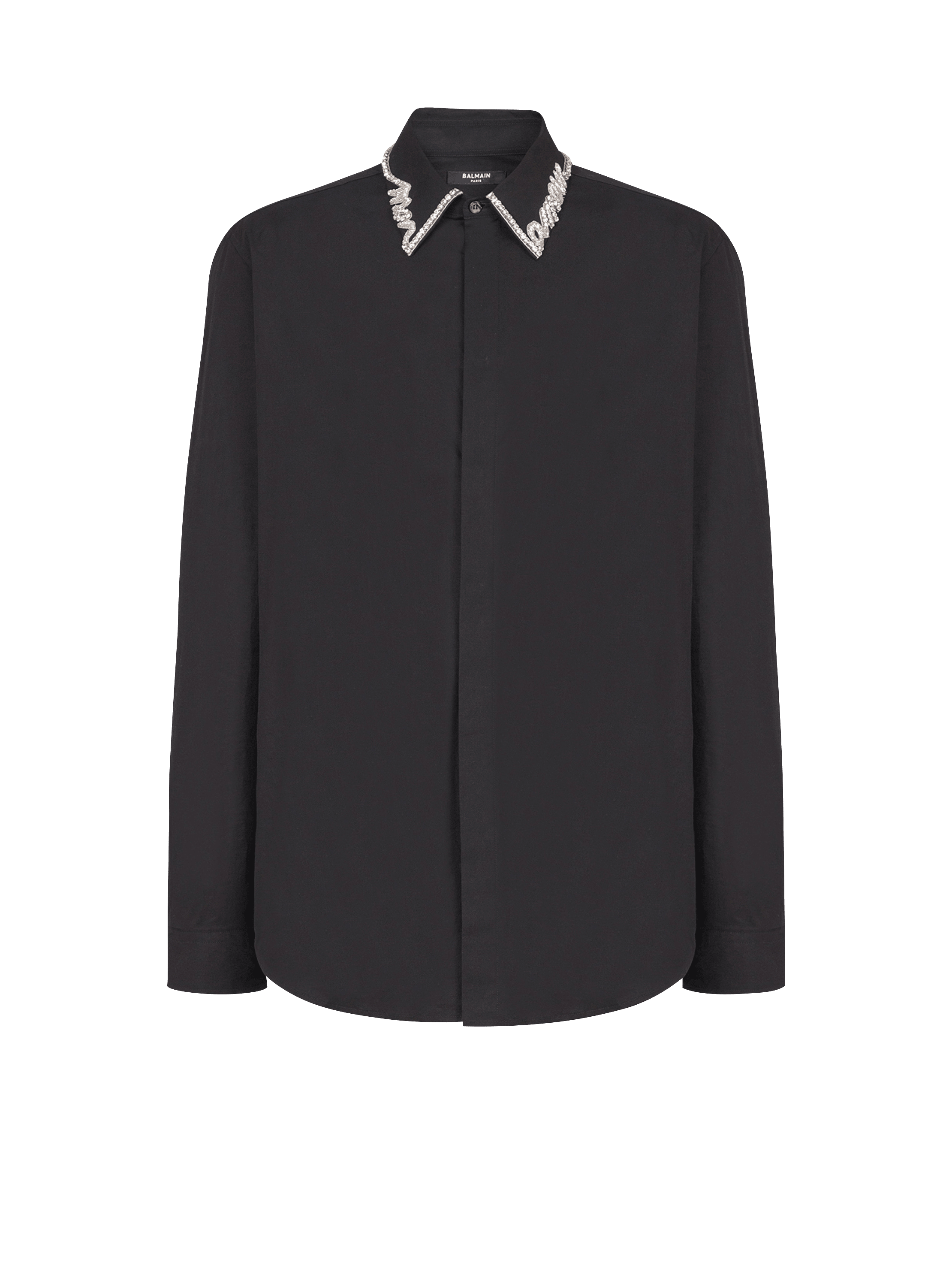 Poplin shirt with embroidered "Love Letter" collar