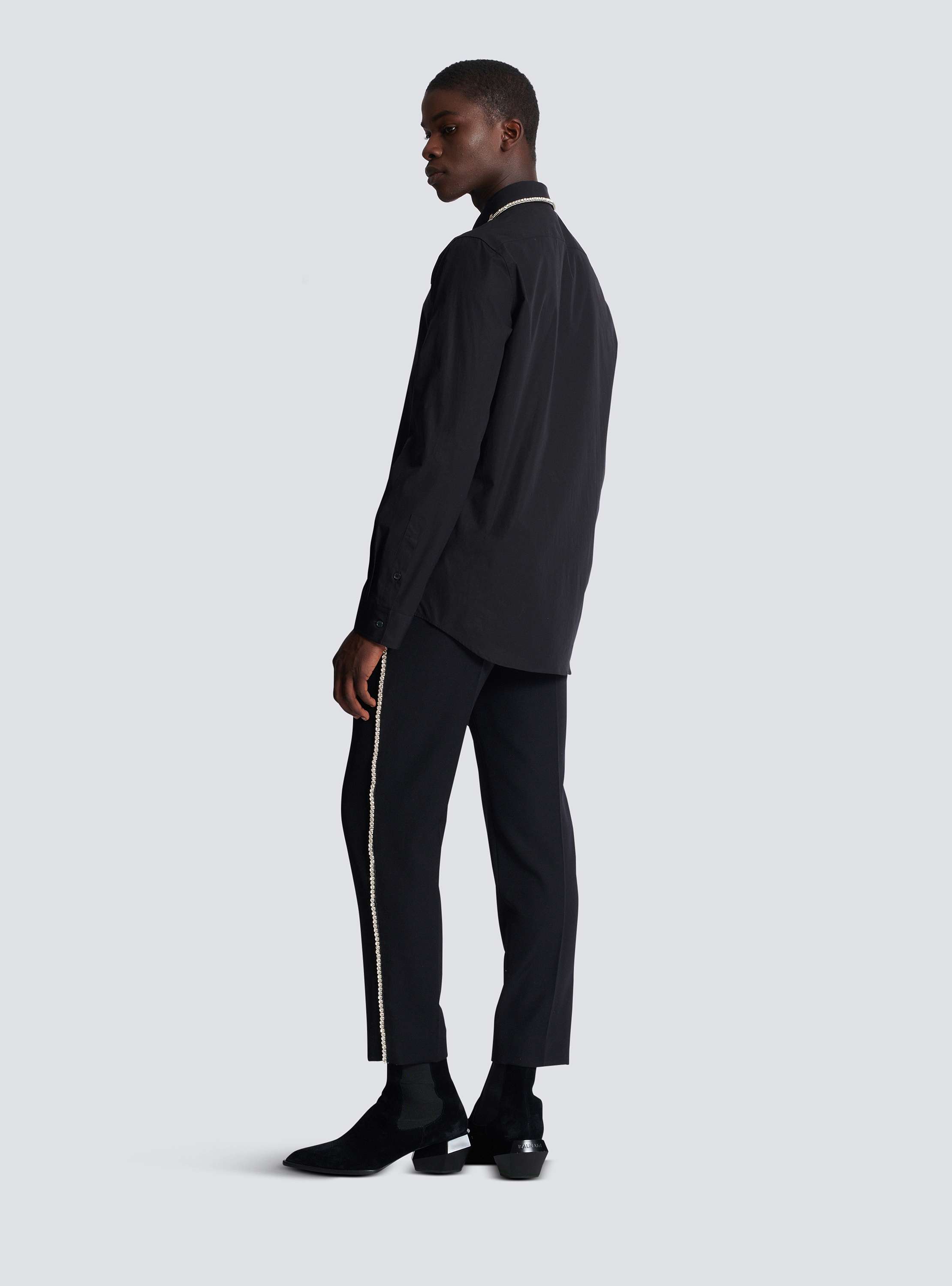 Poplin shirt with embroidered 