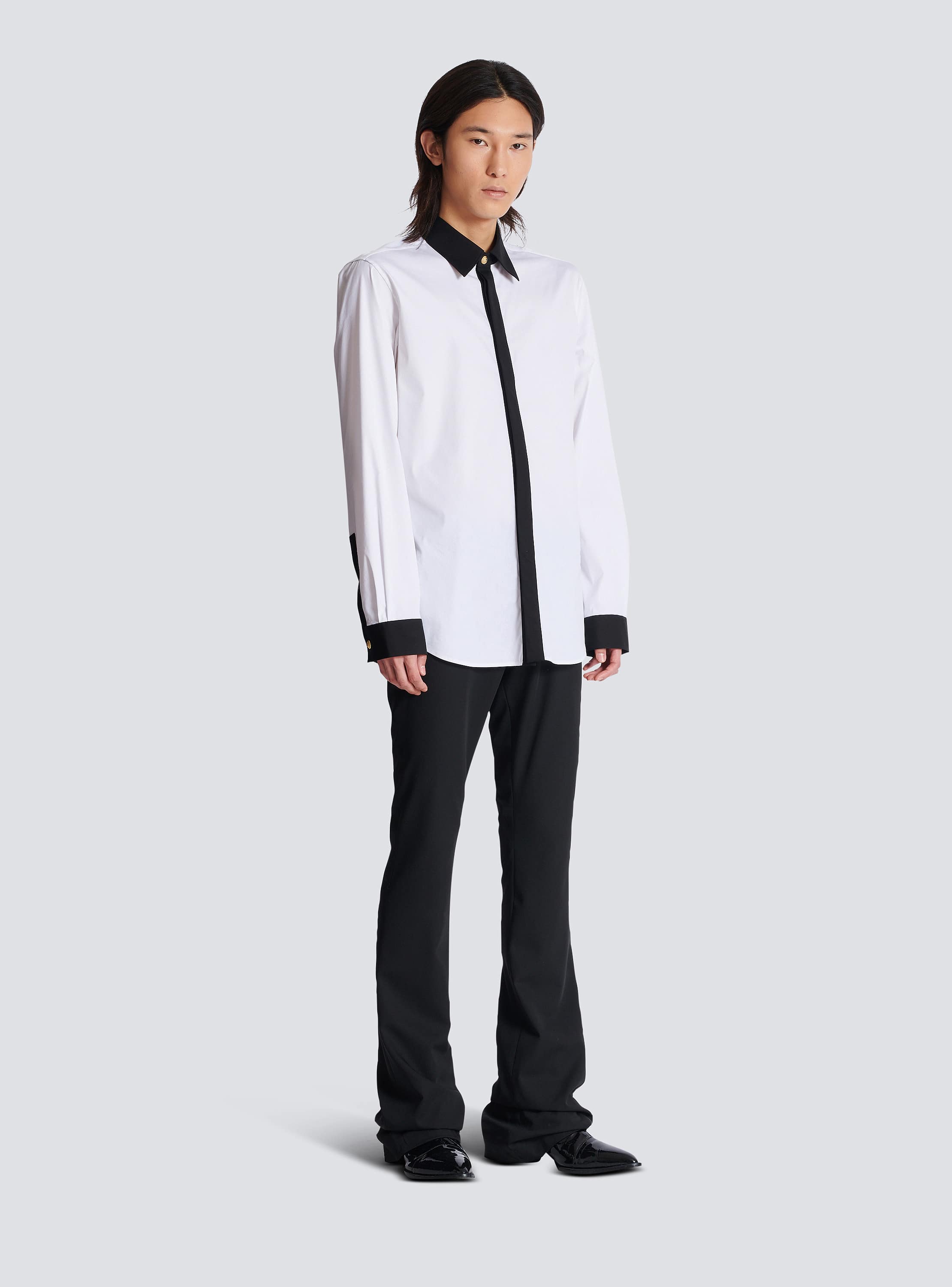 Tシャツ・カットソー Blumarine SS25 White poplin oversize shirt (2C335A N0100) Striped Oversized Shirt With Blumarine Logo | Blumarine