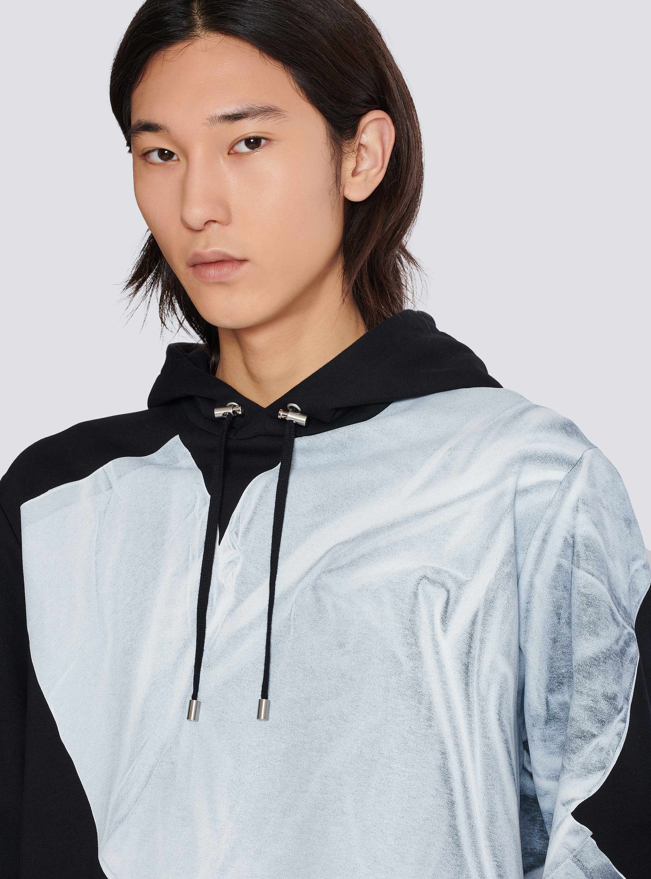 Hoodie with T-shirt print black - Men | BALMAIN