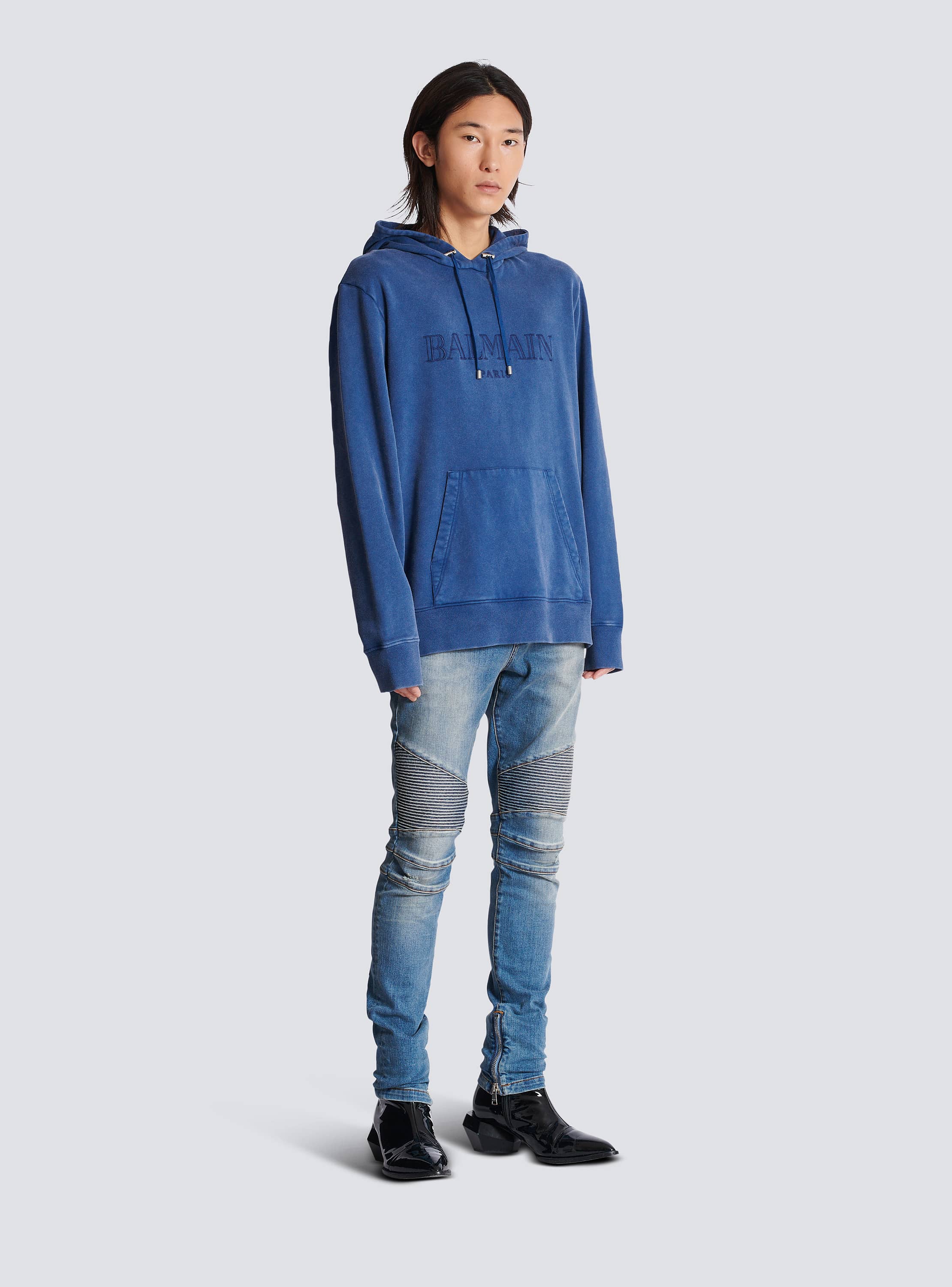Balmain ネイビー Vintage Balmain Embroidered フーディ Vintage Balmain embroidered hoodie - Men | BALMAIN