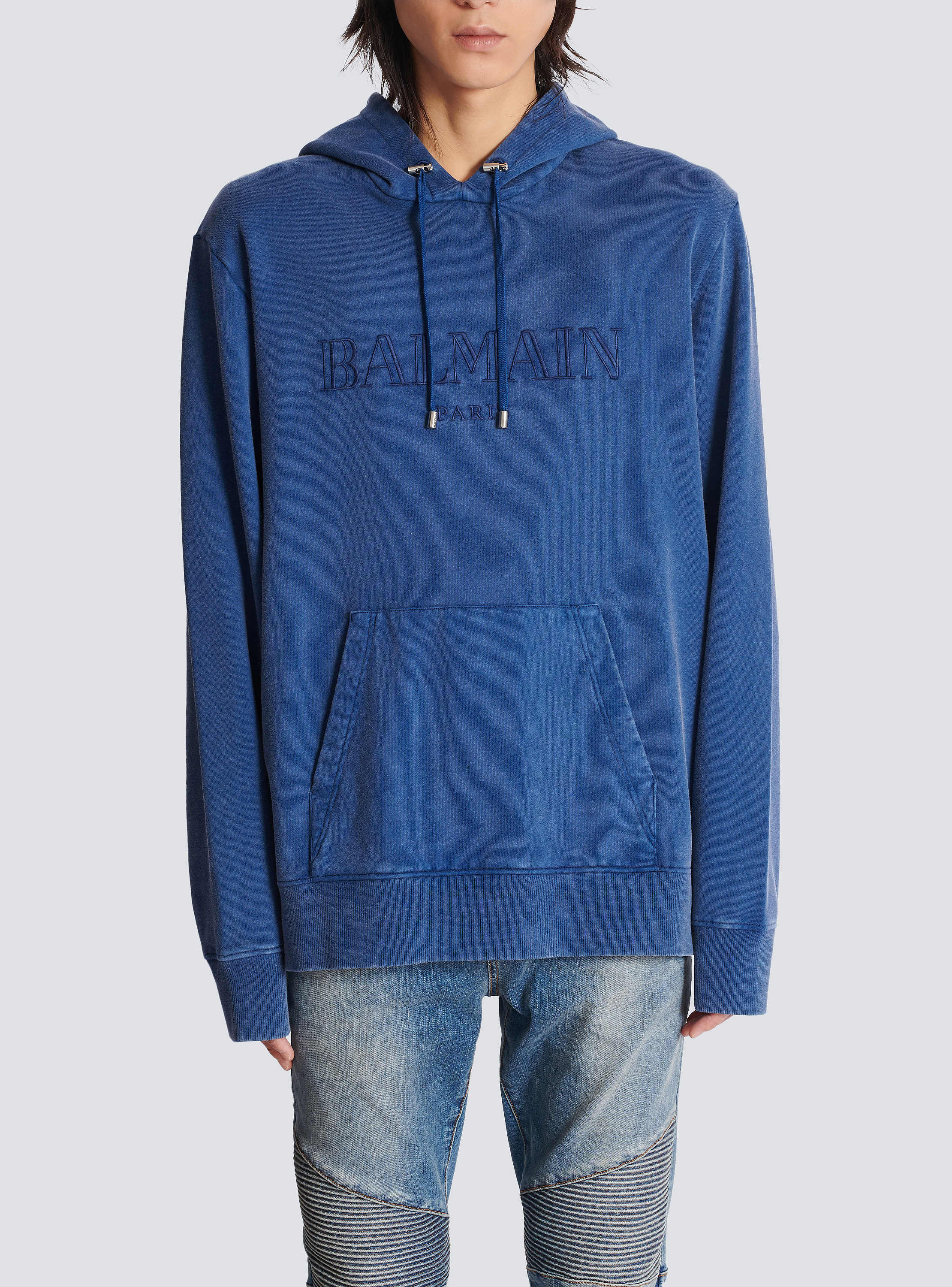 BALMAIN ロコ ティテル トロストリンク フティ DH1JT047BC78 EAB Balmain Signature hoodie - Men | BALMAIN