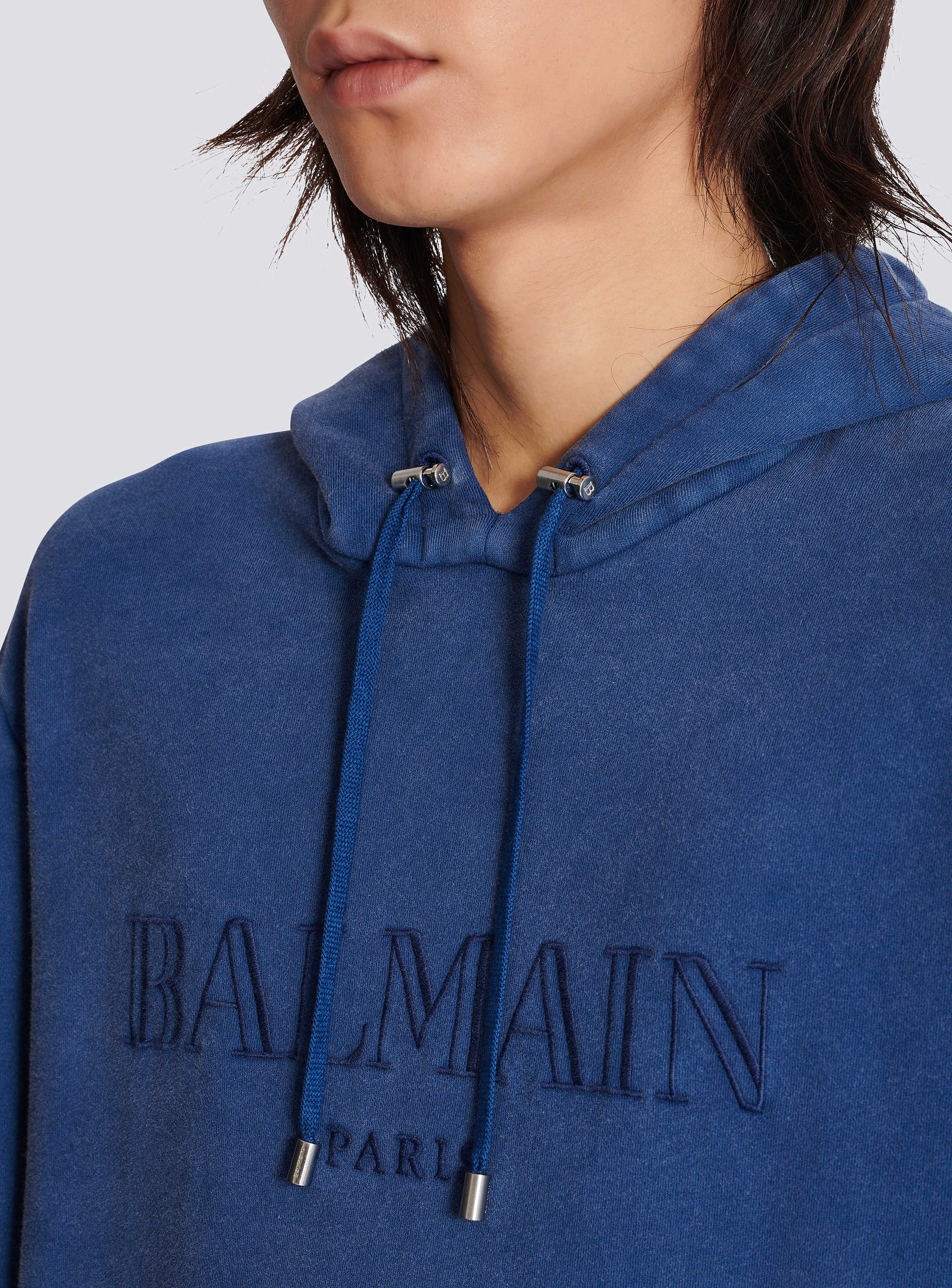 Balmain ネイビー Vintage Balmain Embroidered フーディ Vintage Balmain embroidered hoodie - Men | BALMAIN