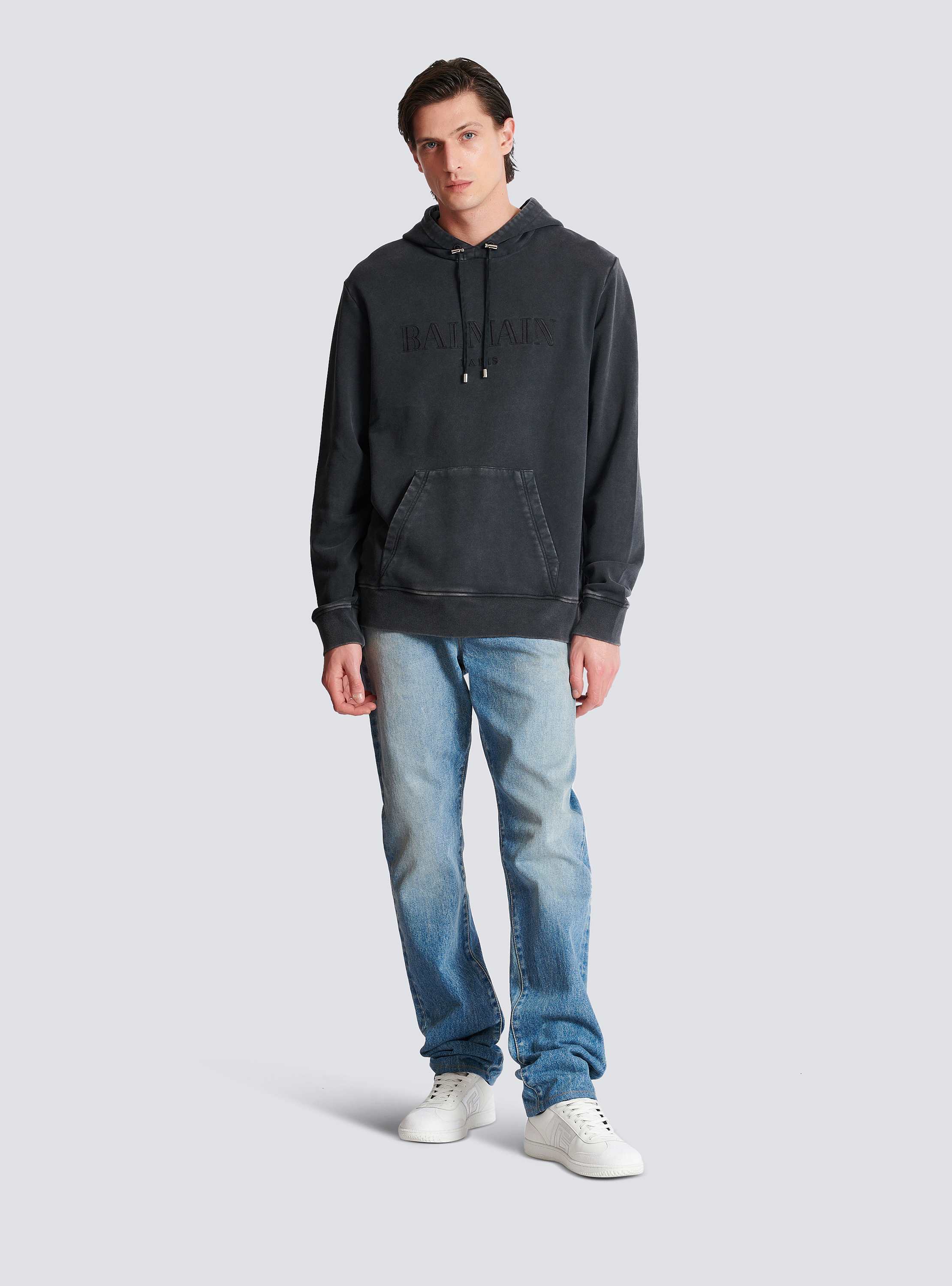 Balmain ネイビー Vintage Balmain Embroidered フーディ Vintage Balmain embroidered hoodie - Men | BALMAIN