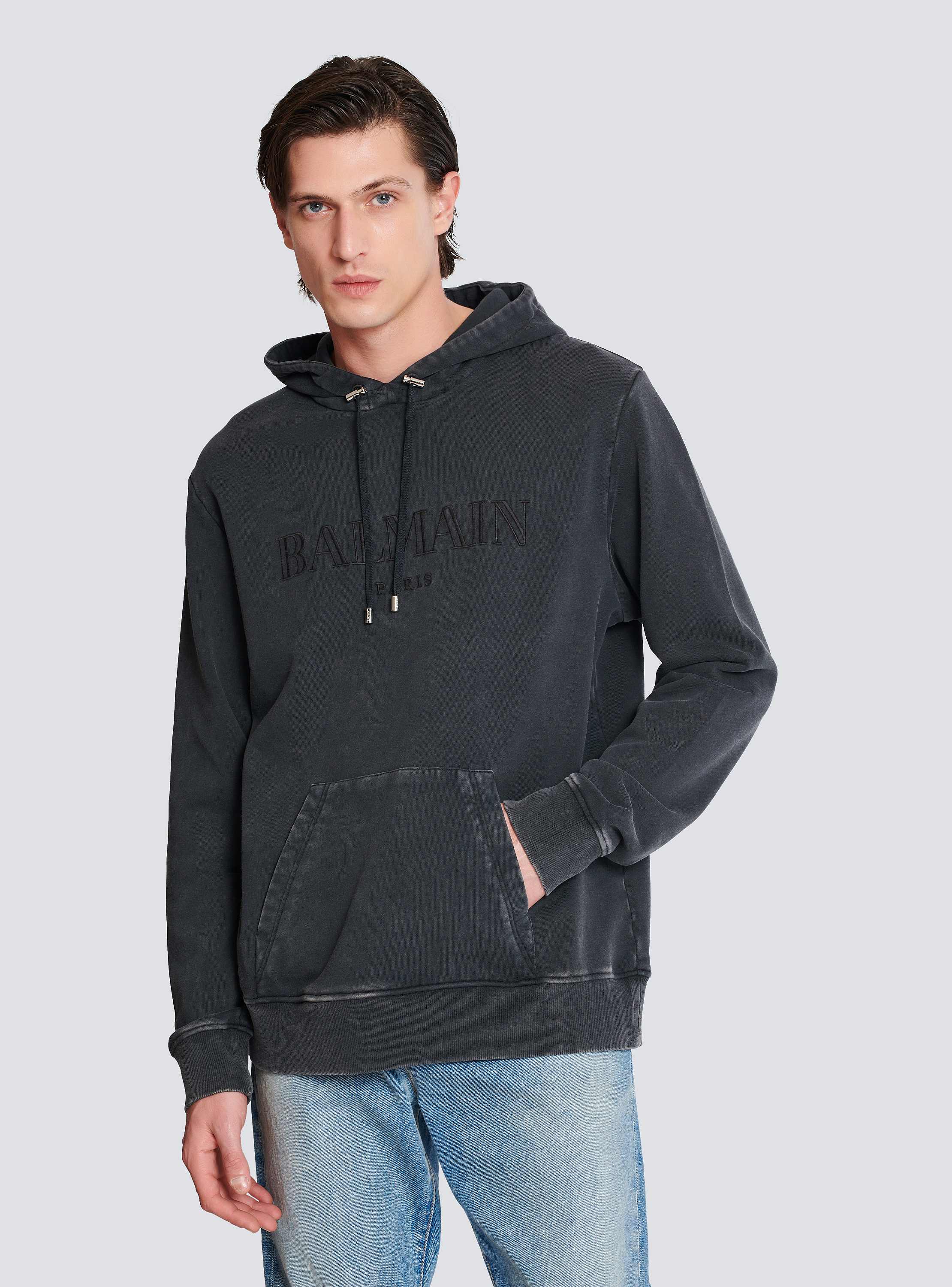 Vintage Balmain embroidered hoodie grey grey - Men | BALMAIN