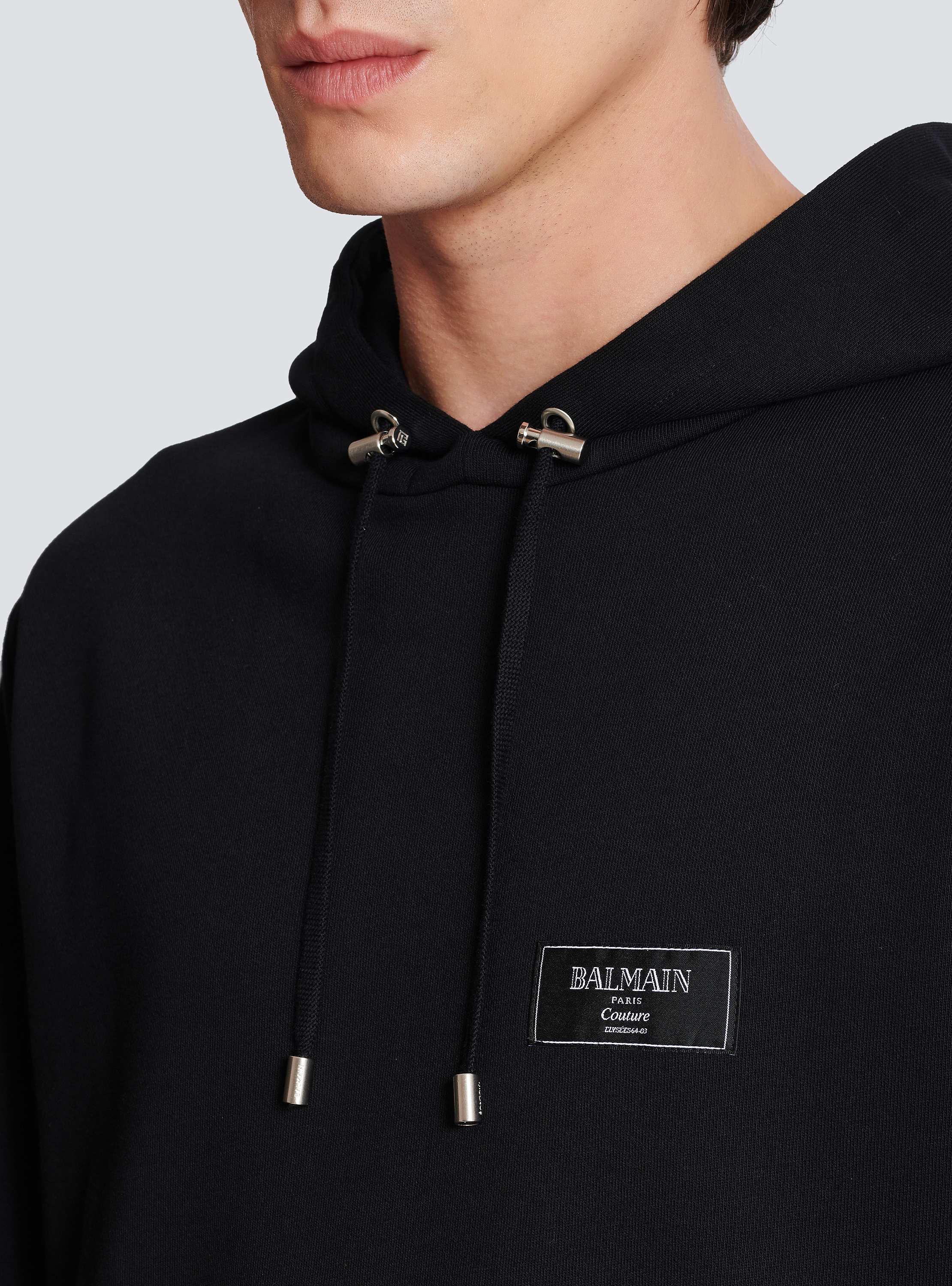 Hoodie with Balmain Couture label black black - Men | BALMAIN