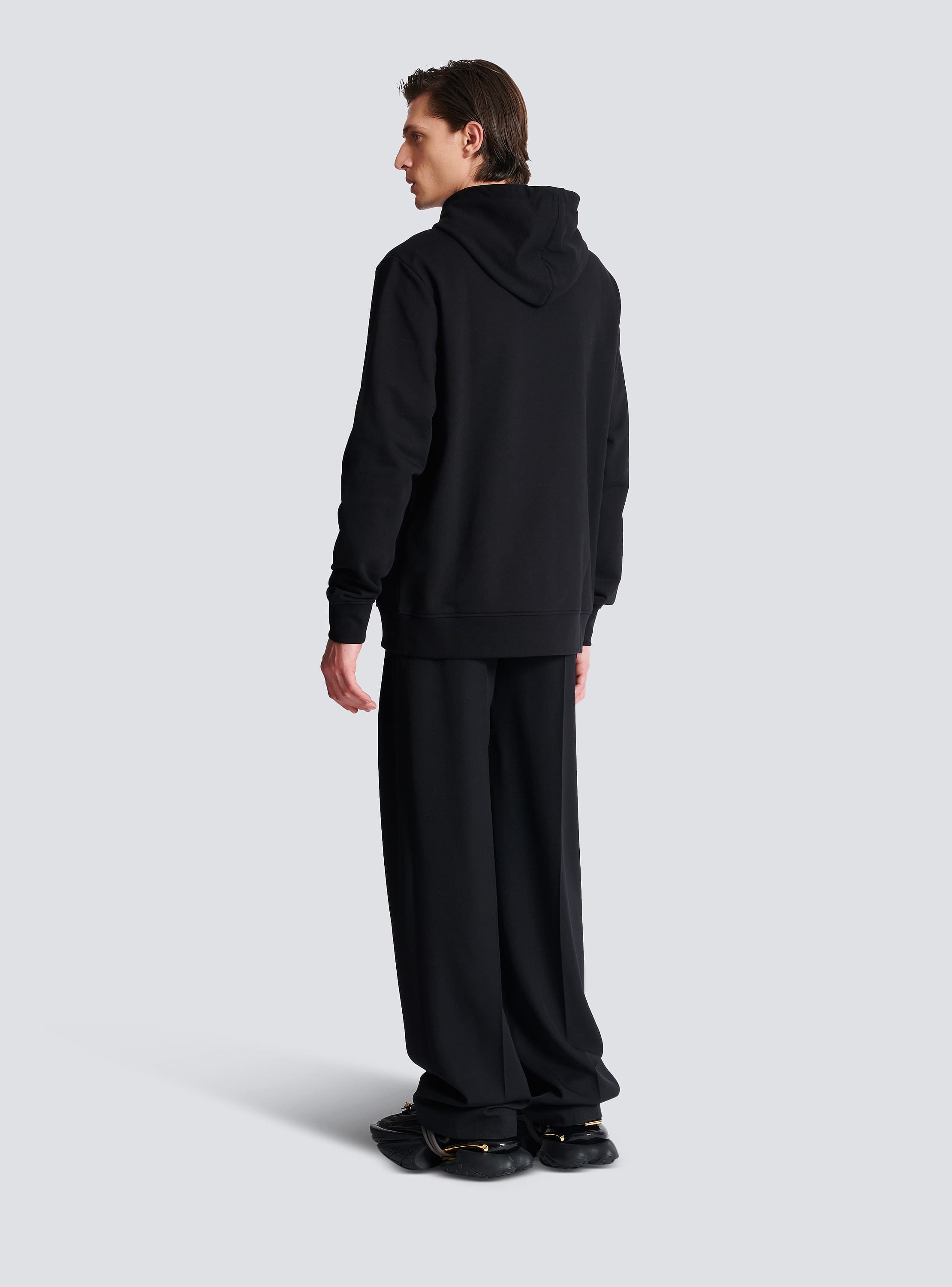 Hoodie with Balmain Couture label black black - Men | BALMAIN