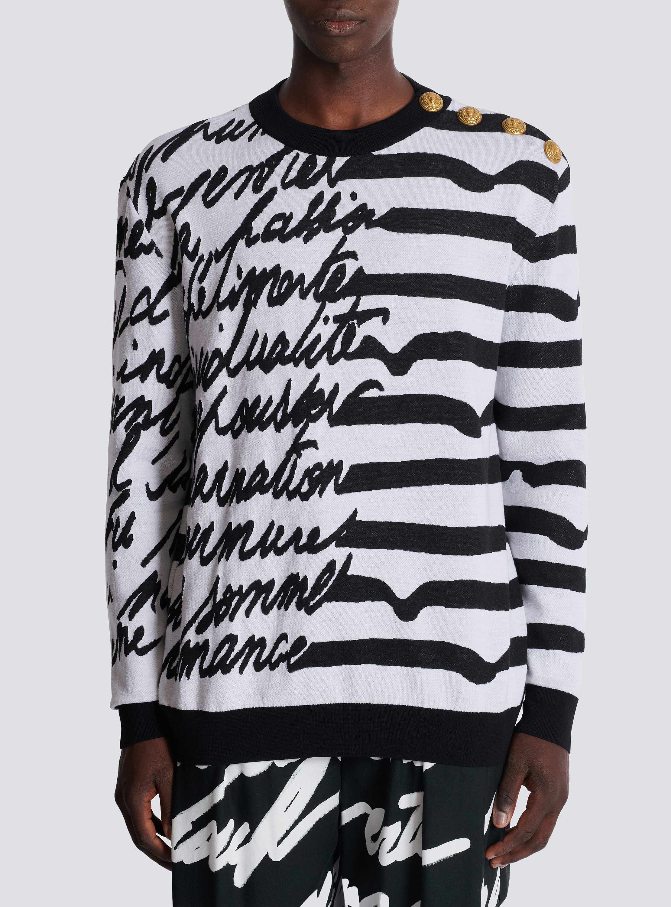 Striped "Love Letter" knit jumper